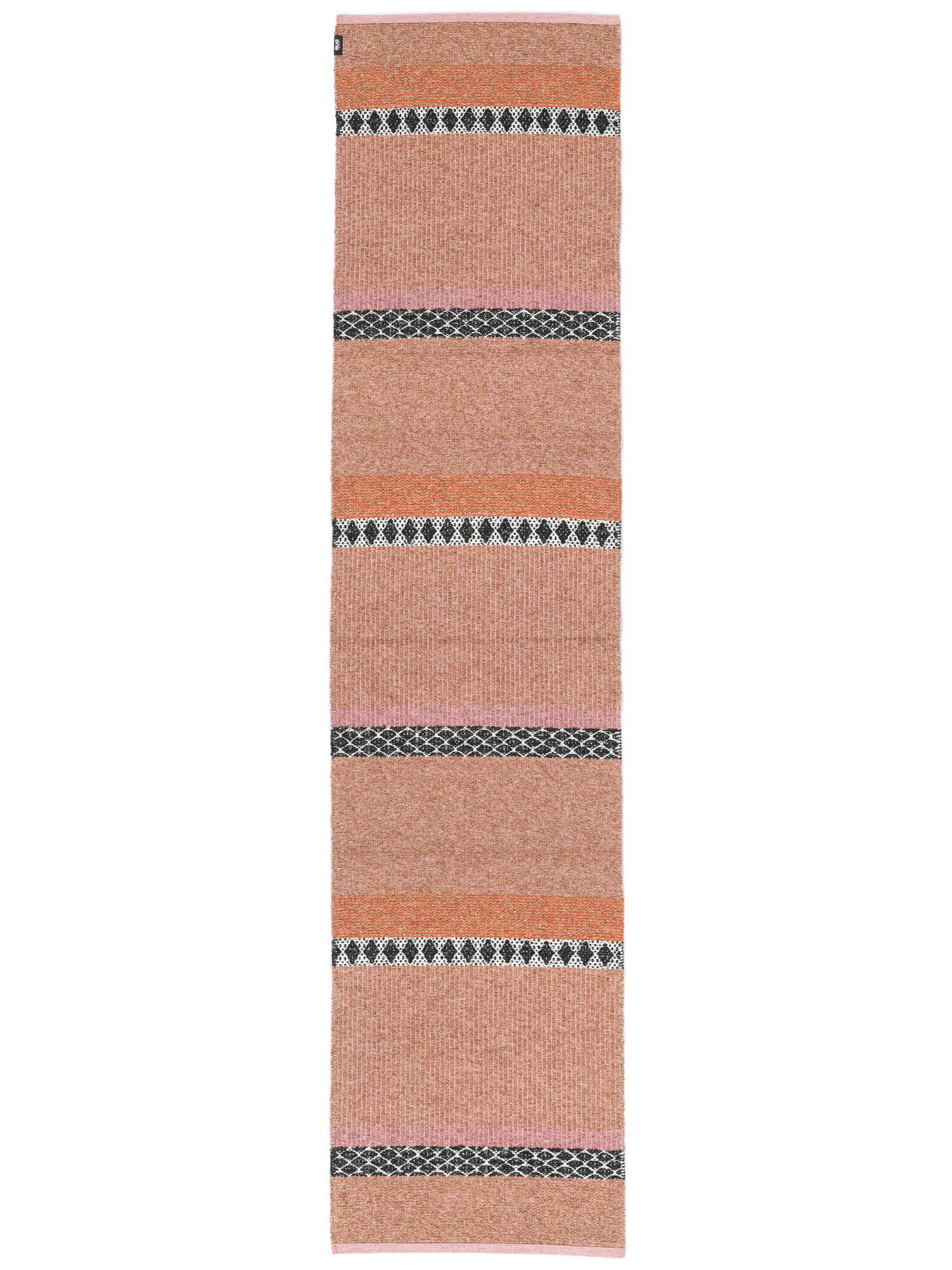 Matilda Matta - Korallröd / Beige 70x300