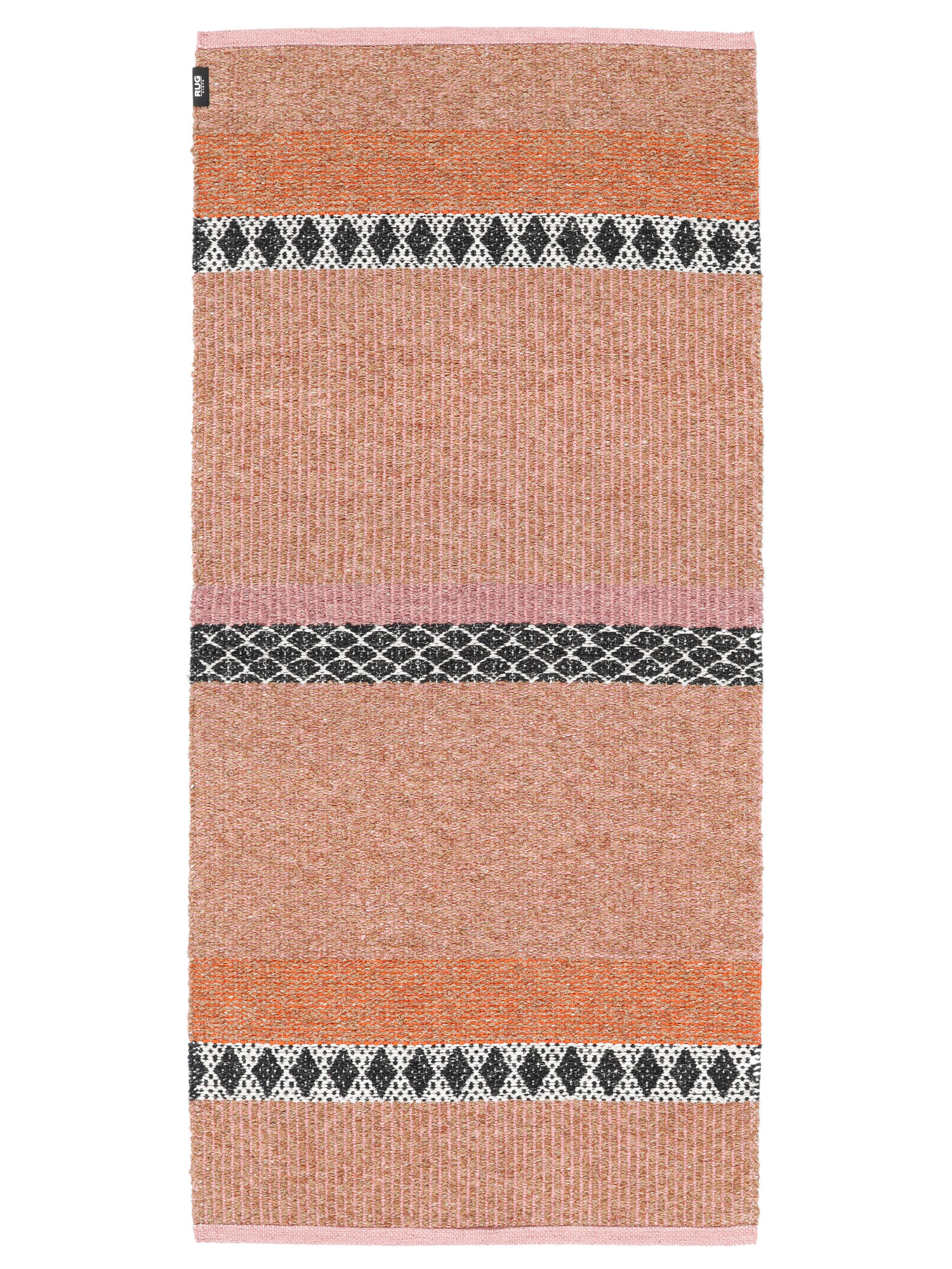 Matilda Matta - Korallröd / Beige 70x150