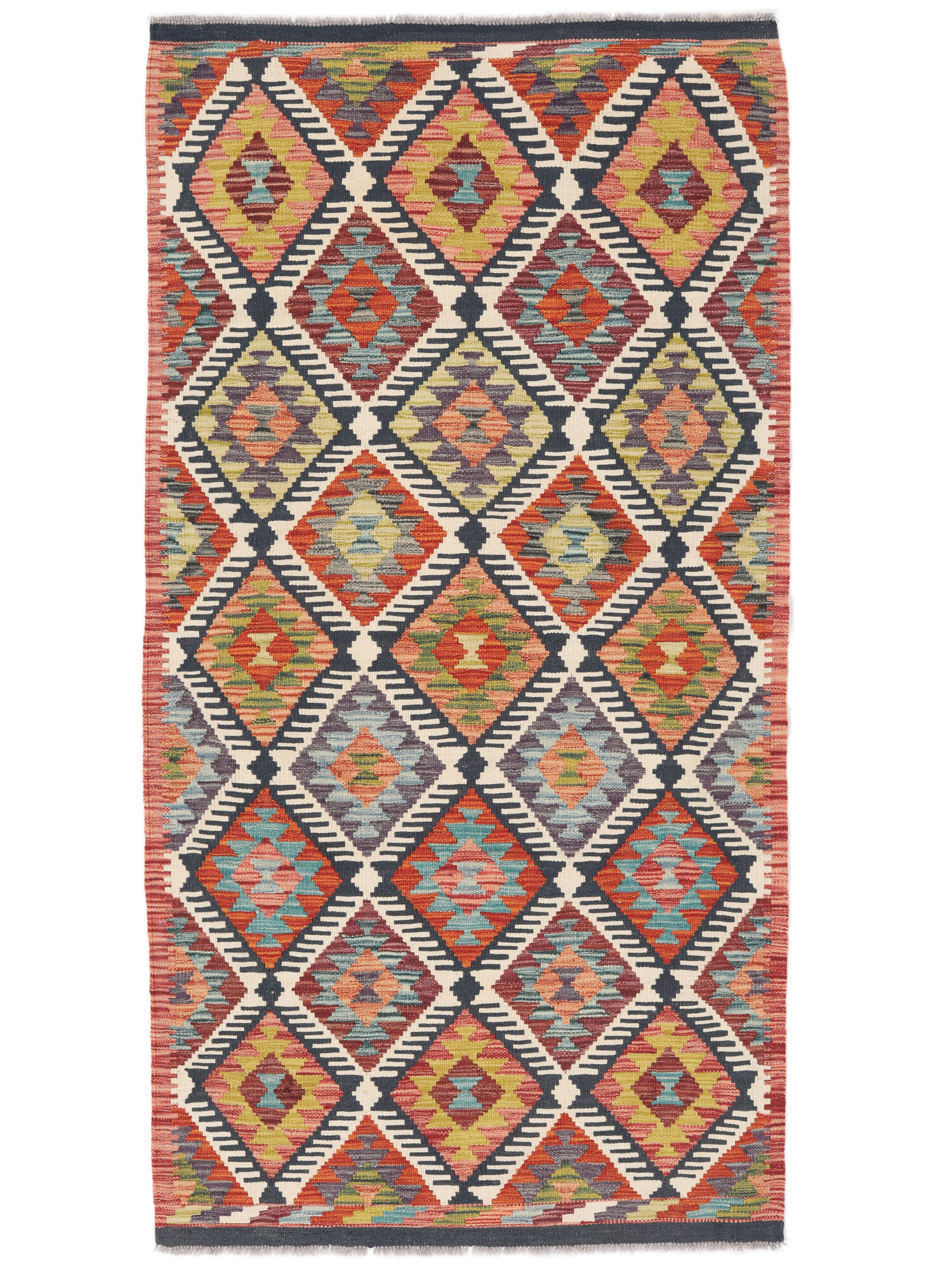 Kelim Afghan Old Stil Teppich 99×194