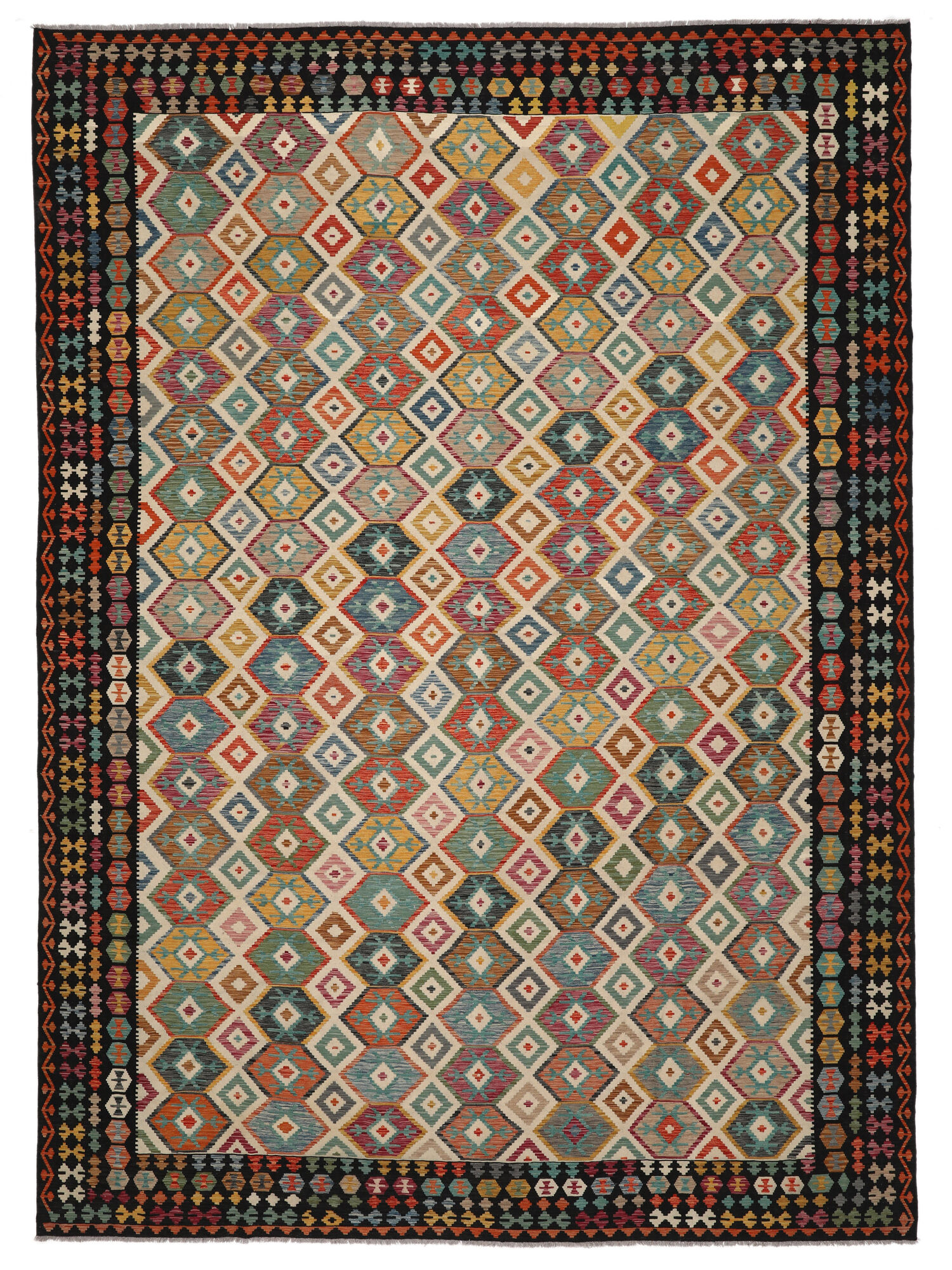 Kelim Afghan Old Stil Teppich 408×592
