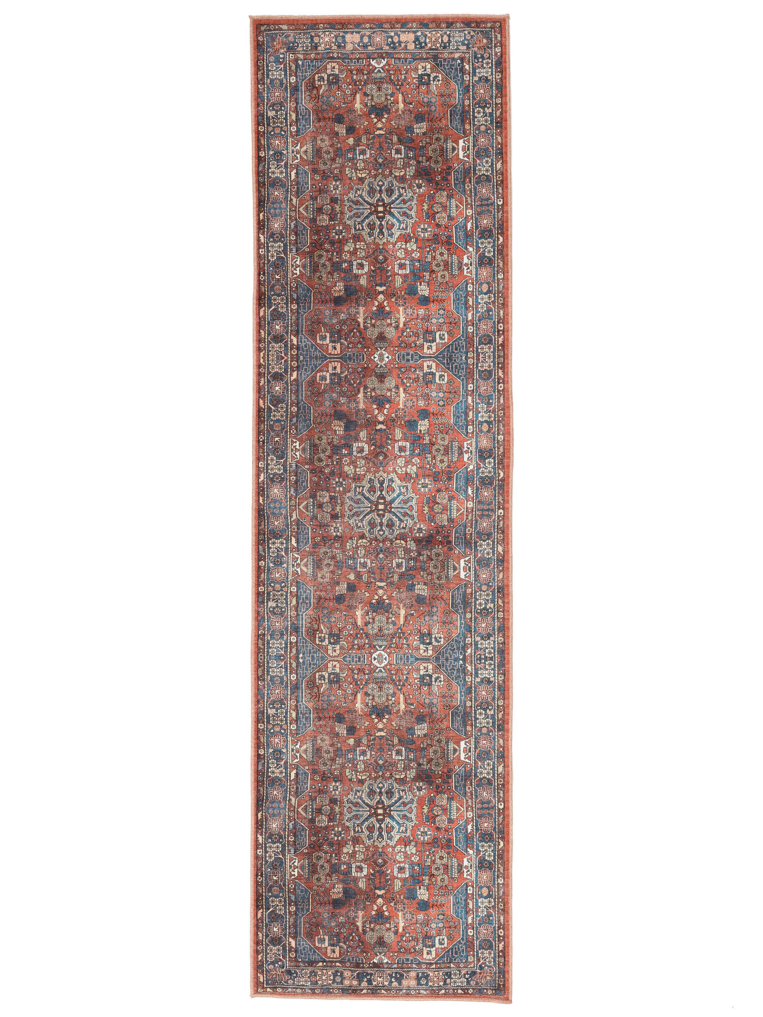 Galaxy Oriental Teppich – Rost / Blau 80×300