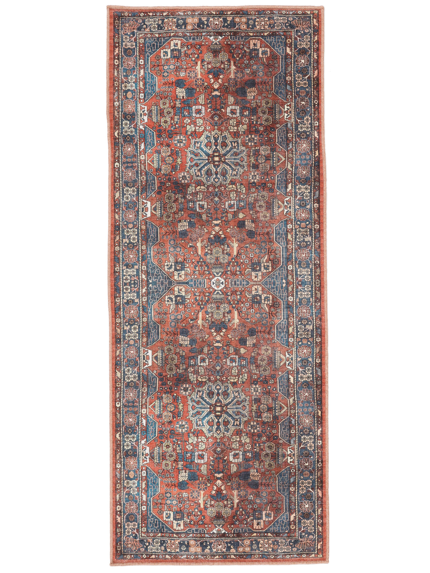 Galaxy Oriental Teppich – Rost / Blau 80×200