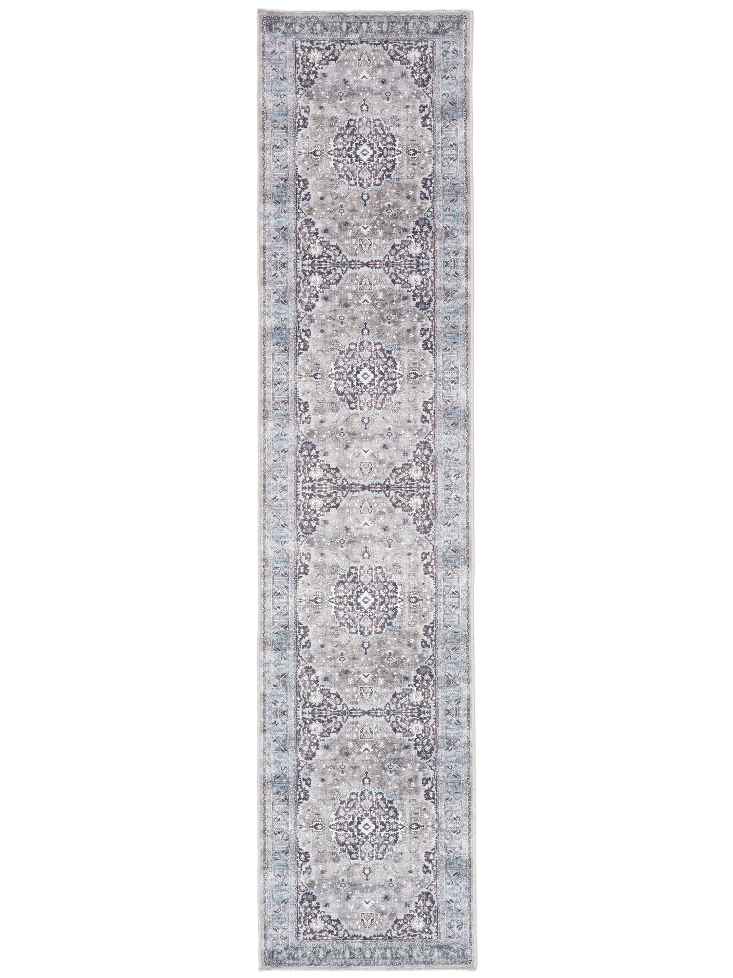 Gina Oriental Teppich – Grau / Beige 80×350