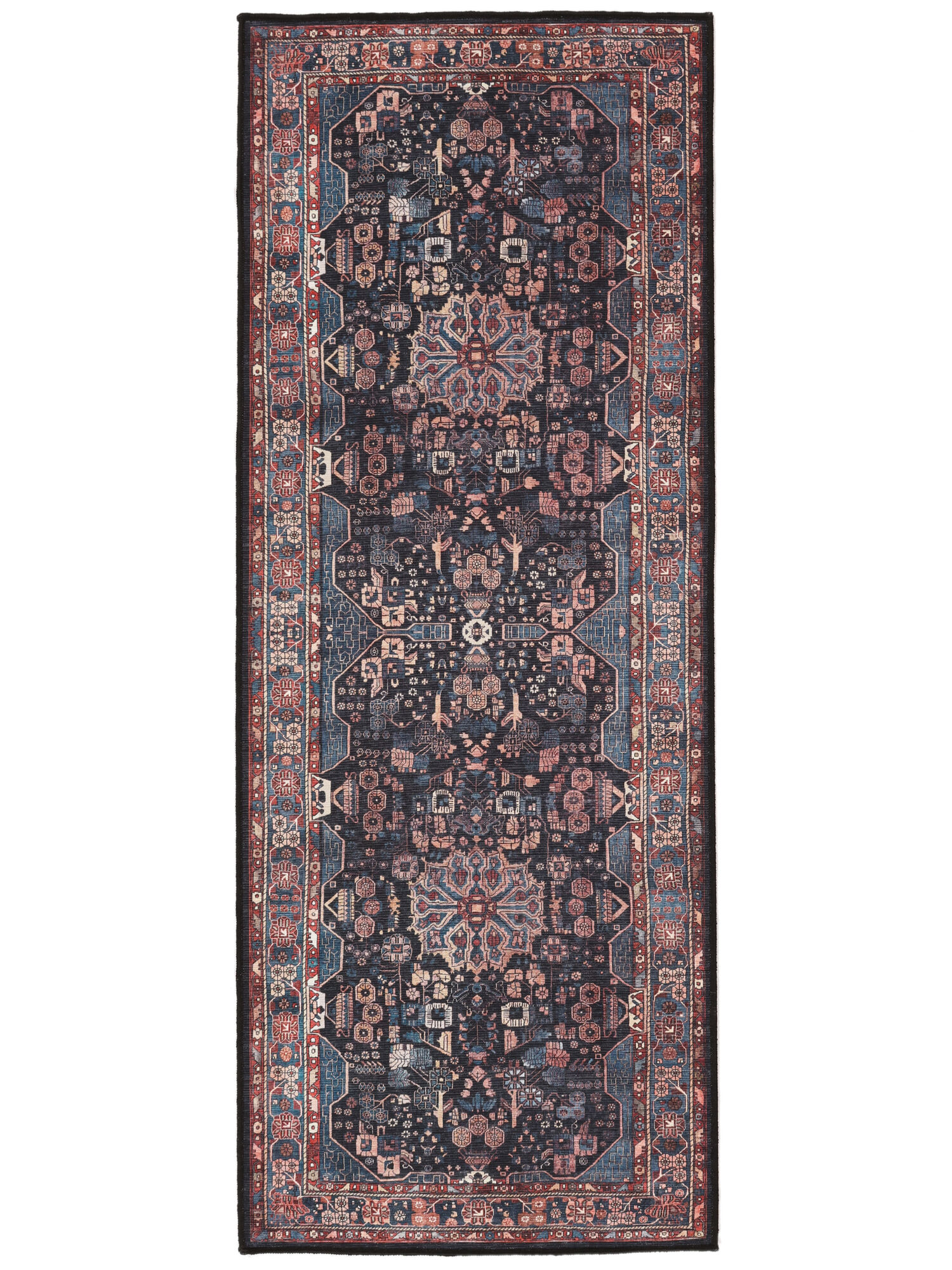 Galaxy Oriental Teppich – Blau / Schwarz 80×200