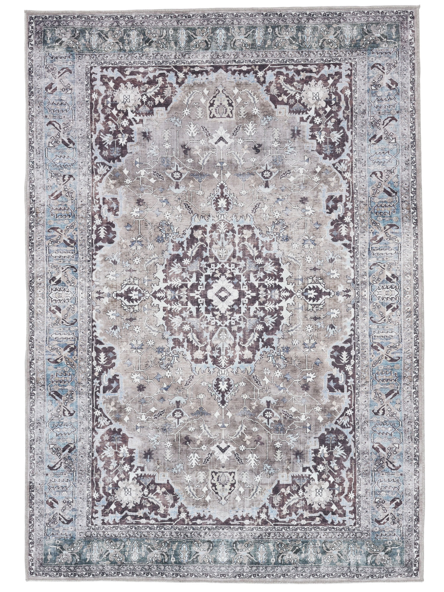 Gina Oriental Teppich – Grau / Beige 120×180