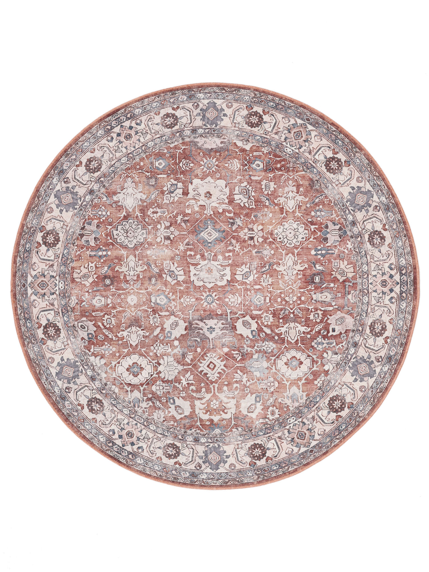Galore Oriental Teppich – Terrakotta / Beige Ø 160