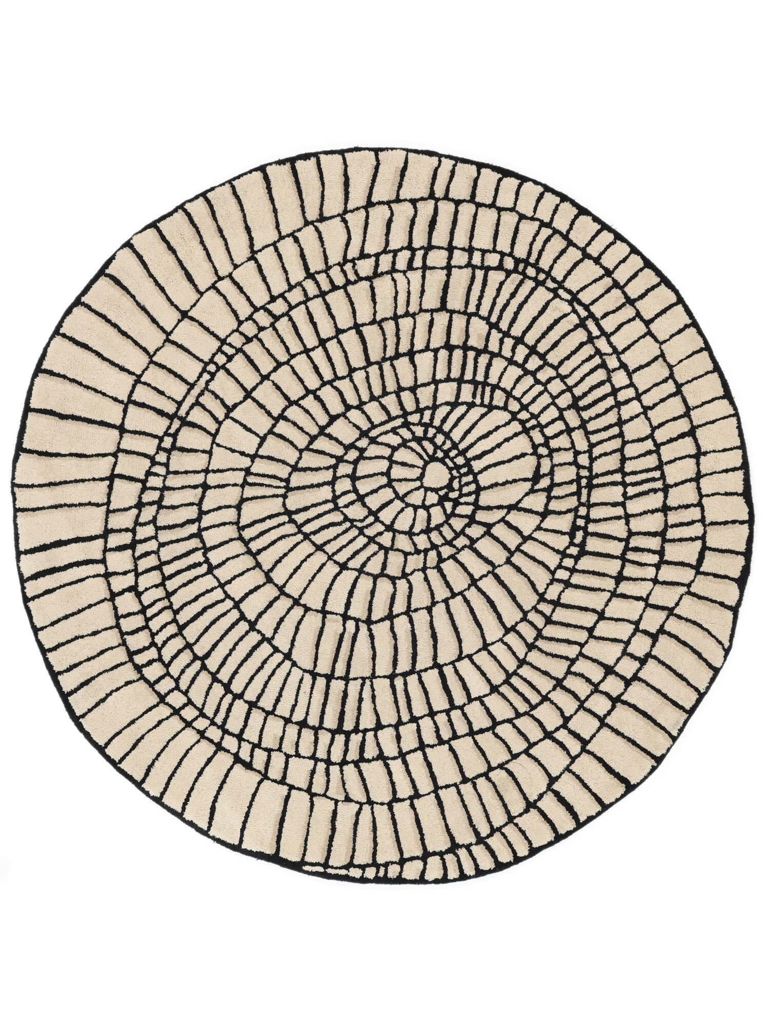 Life lines Matta - Beige / Svart Ø 225