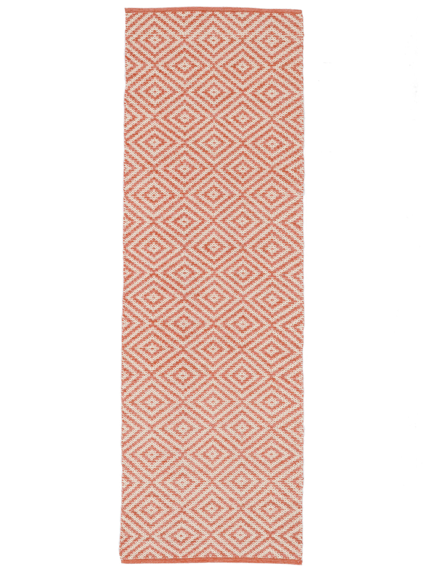 Solveig Matta - Korallröd / Vit 80x250