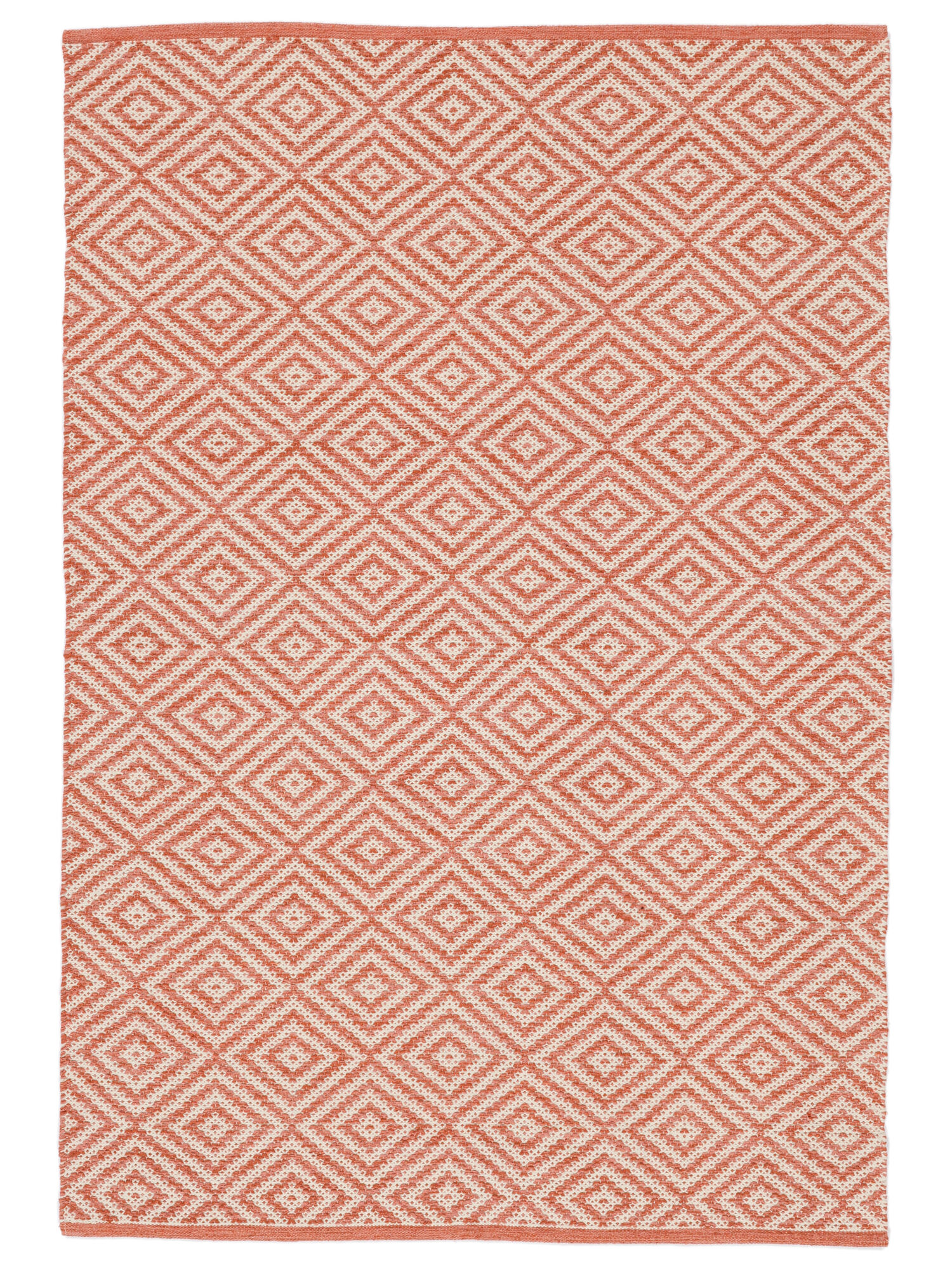 Solveig Matta - Korallröd / Vit 140x200