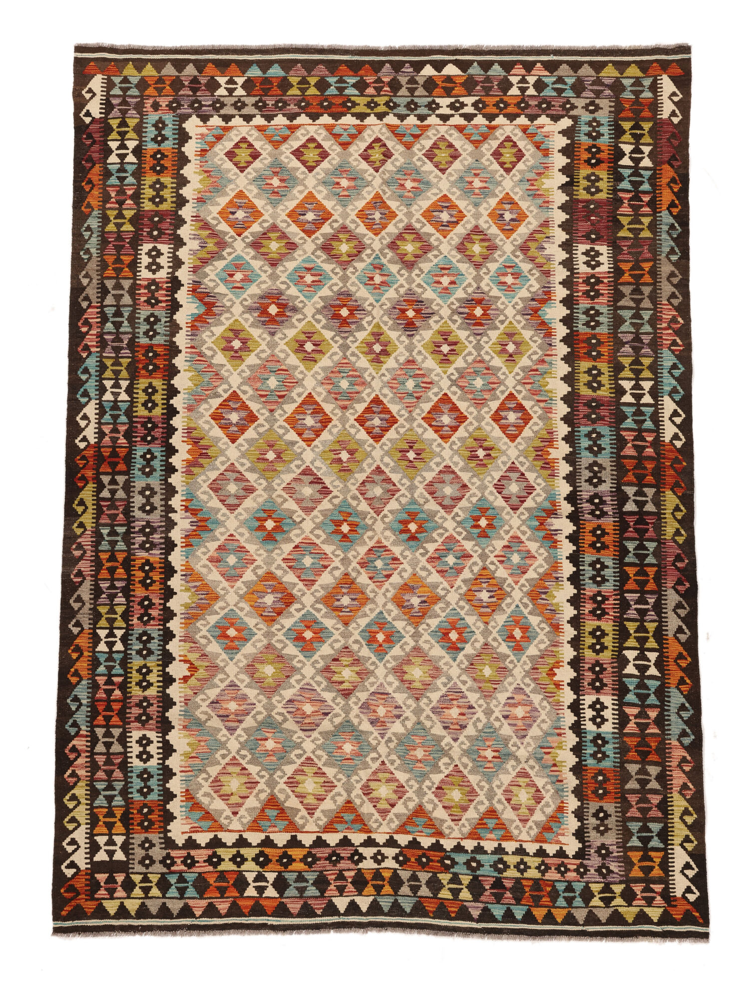 
    Kilim Afghan Old style - Brown - 196 x 292 cm
  