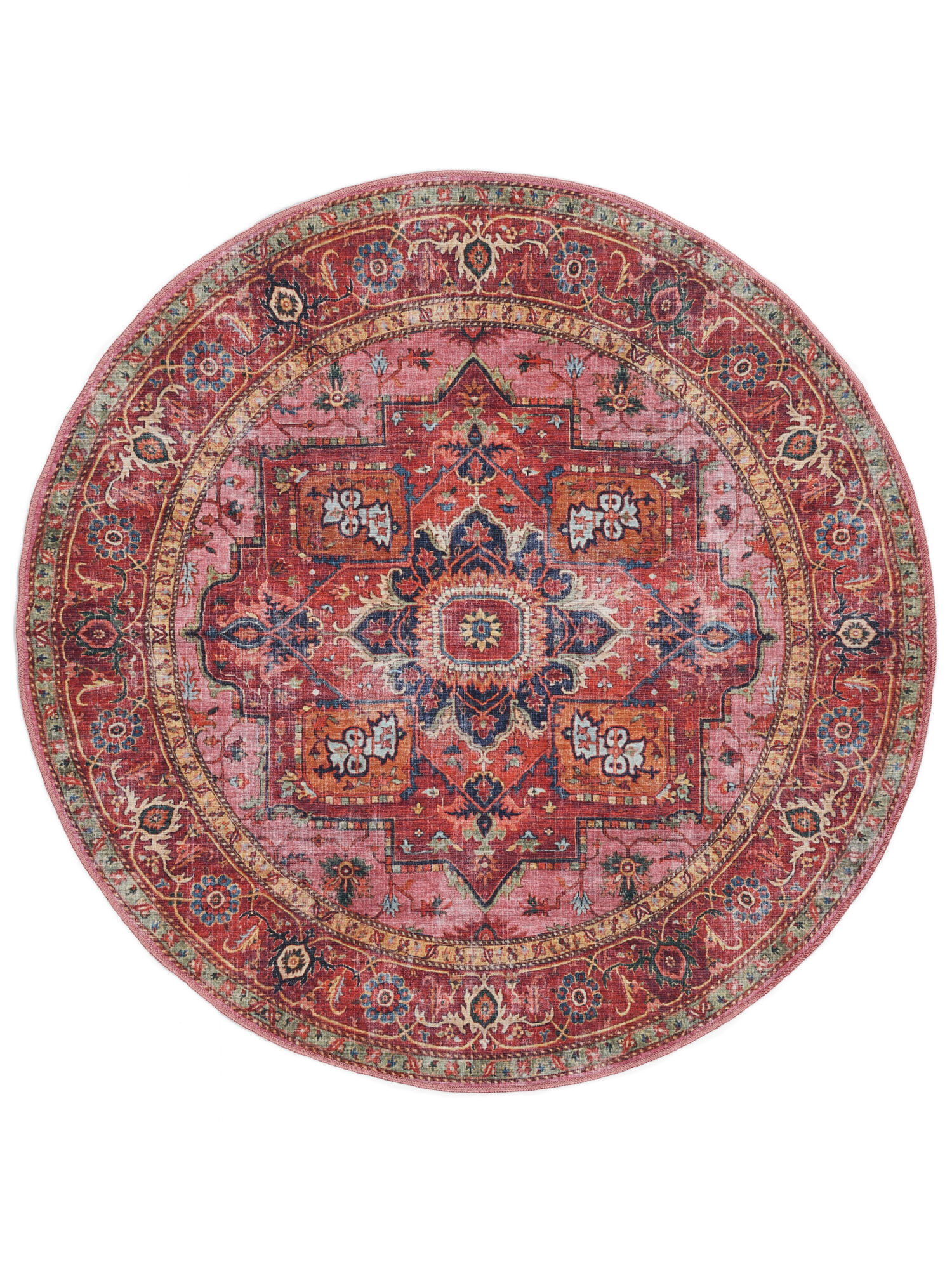 Georgia Oriental Teppich – Rot / Rosa Ø 160
