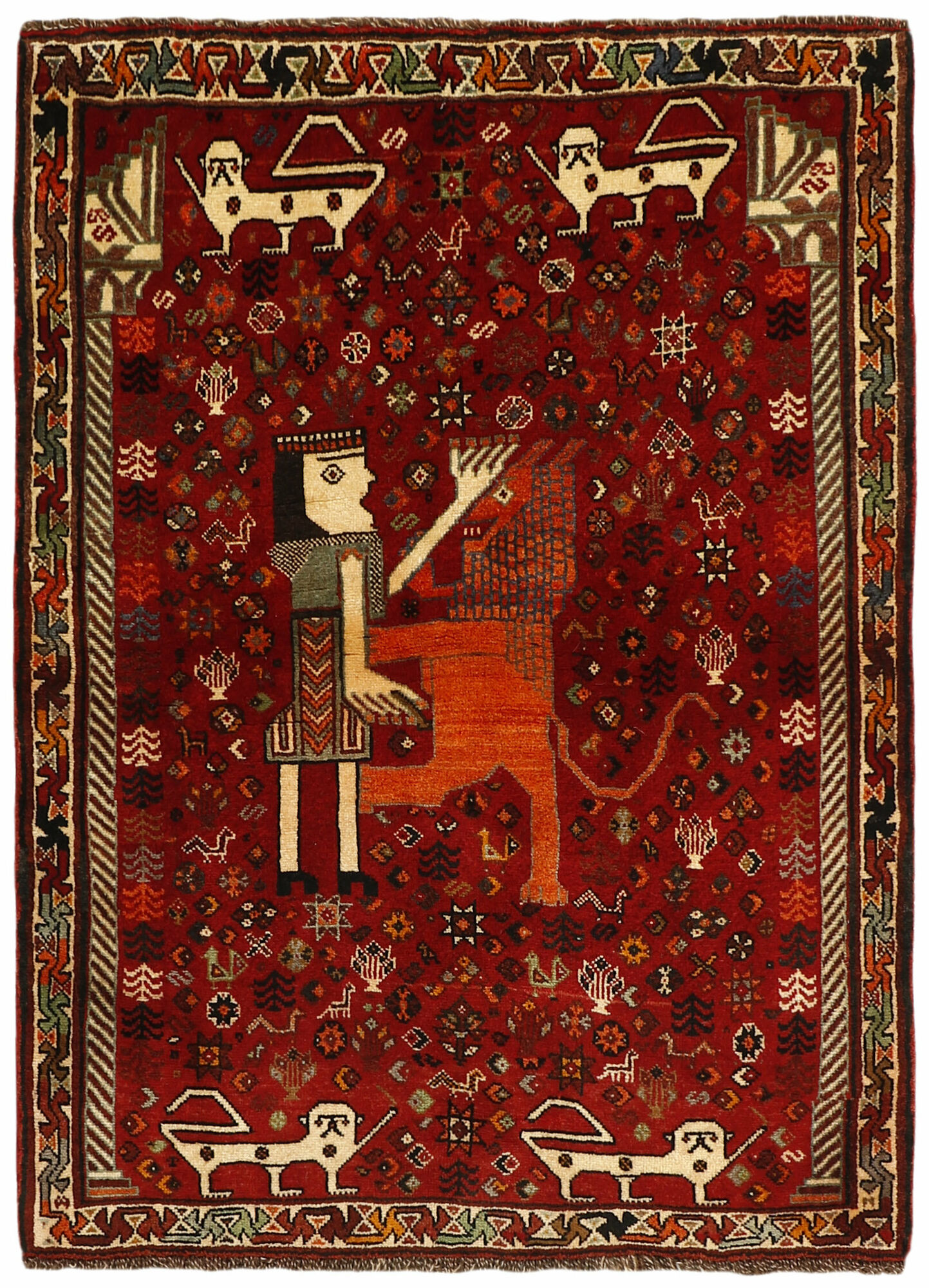 
    Qashqai Old pictorial - Black - 123 x 163 cm
  