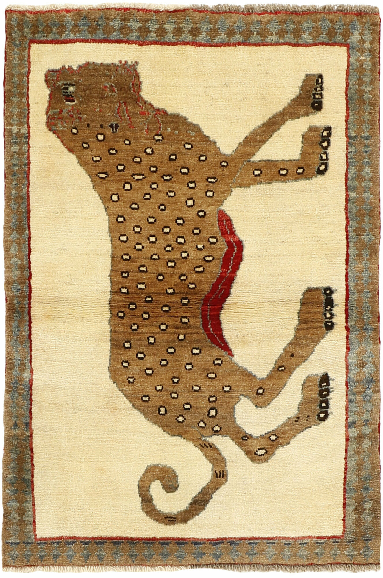 
    Kashghai Old pictorial - Brown - 97 x 145 cm
  