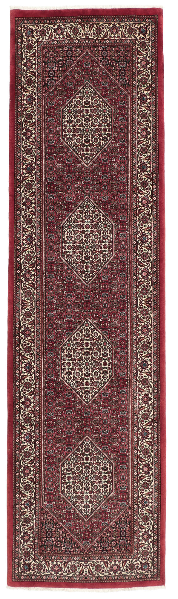 
    Bidjar with silk - Dark red - 80 x 302 cm
  
