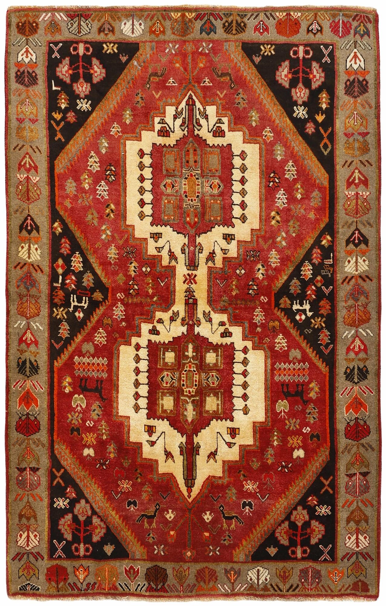 
    Kashghai - Dark red - 141 x 215 cm
  