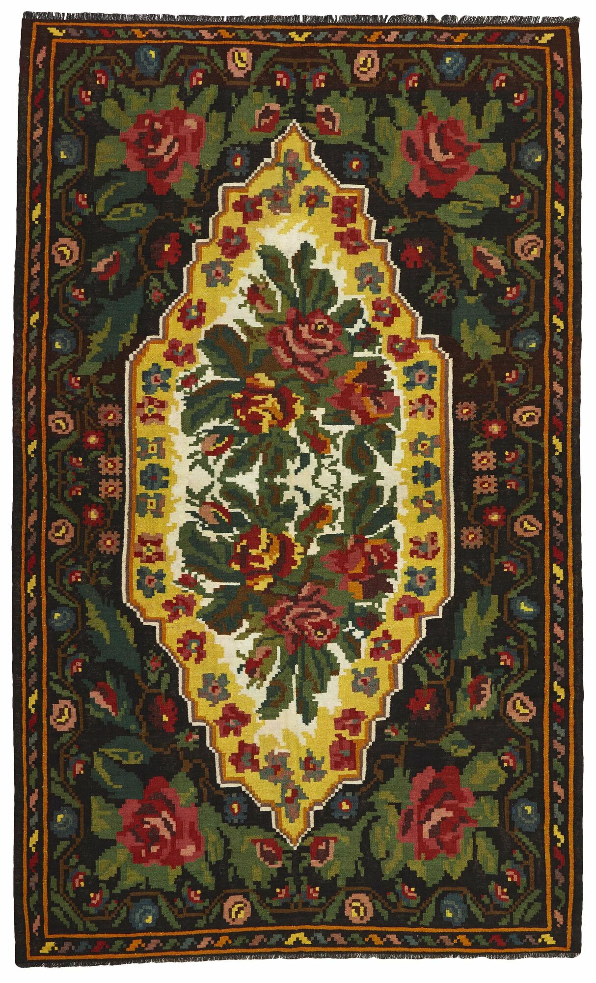 
    Rose Kilim Old - Black - 195 x 325 cm
  