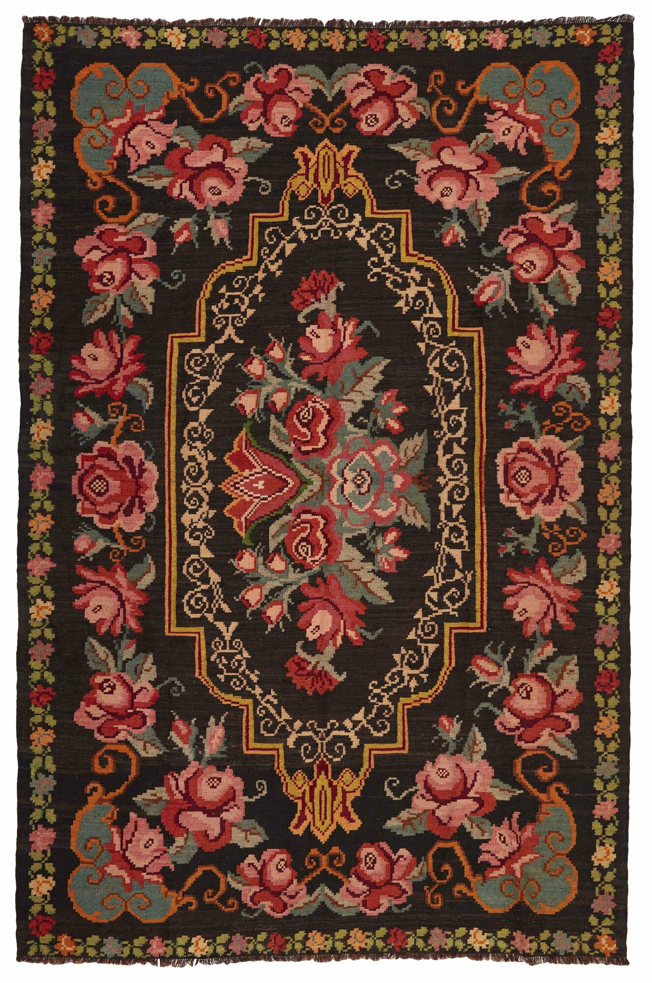 
    Rose Kilim Old - Black - 194 x 296 cm
  