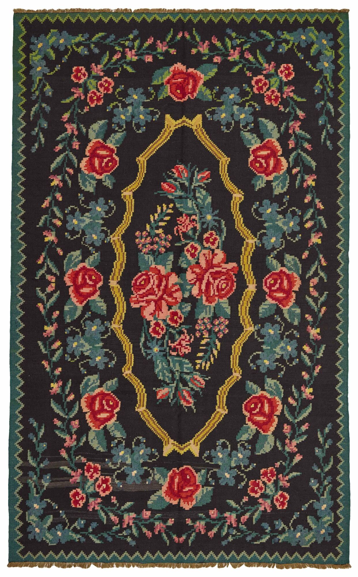 
    Rose Kilim Old - Black - 158 x 258 cm
  
