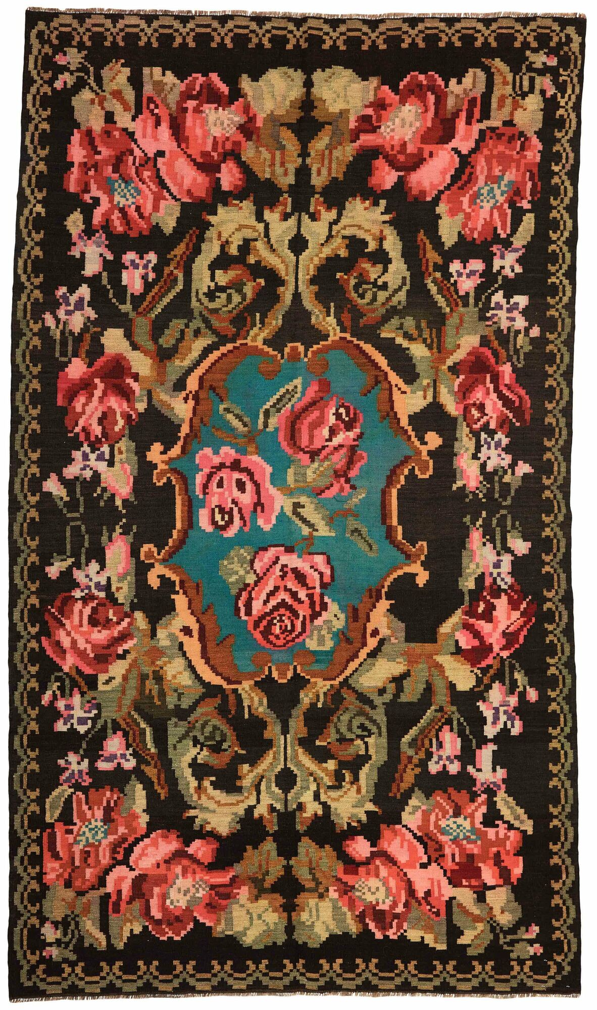 
    Rose Kilim Old - Black - 185 x 317 cm
  