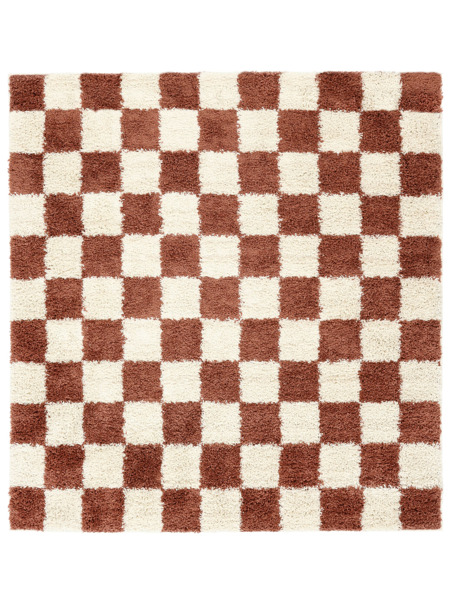 Rugvista Essential - Chessie - Rosso Ruggine / Bianco Sporco 200 x 200 cm  Tappeto - Rugvista