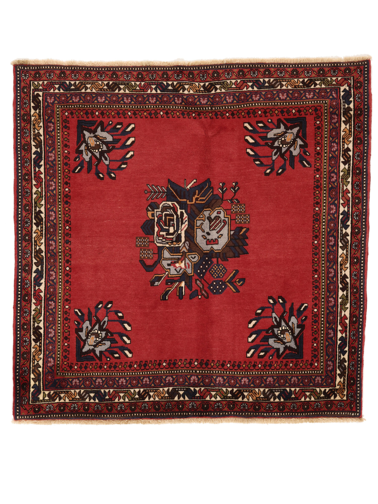 
    Afshar / Sirjan - Dark red - 134 x 135 cm
  