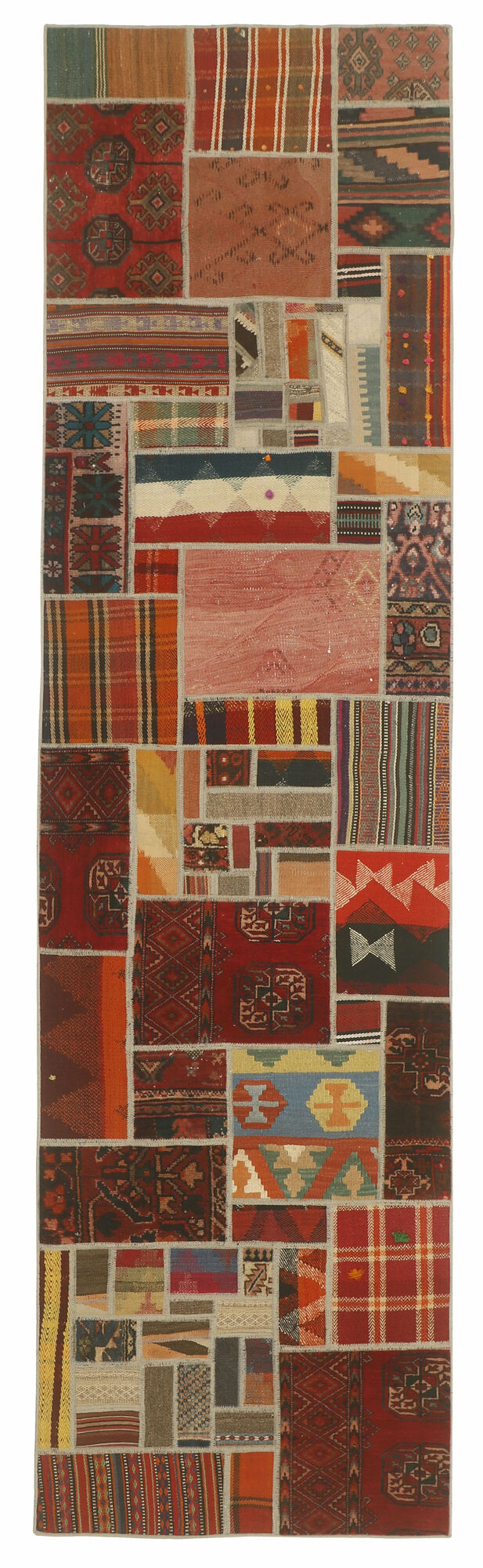 
    Kilim Patchwork - Dark red - 82 x 303 cm
  