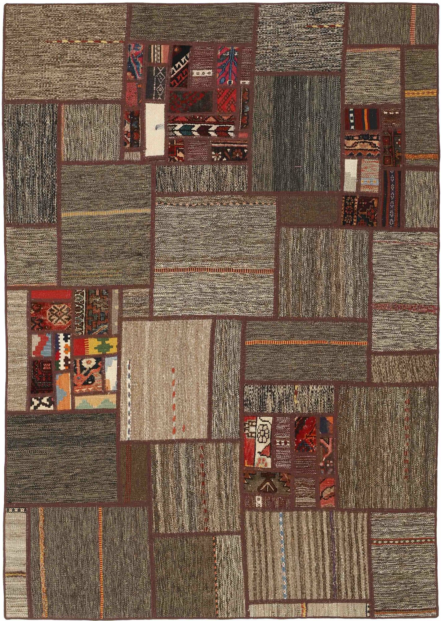 
    Kilim Patchwork - Brown - 140 x 200 cm
  