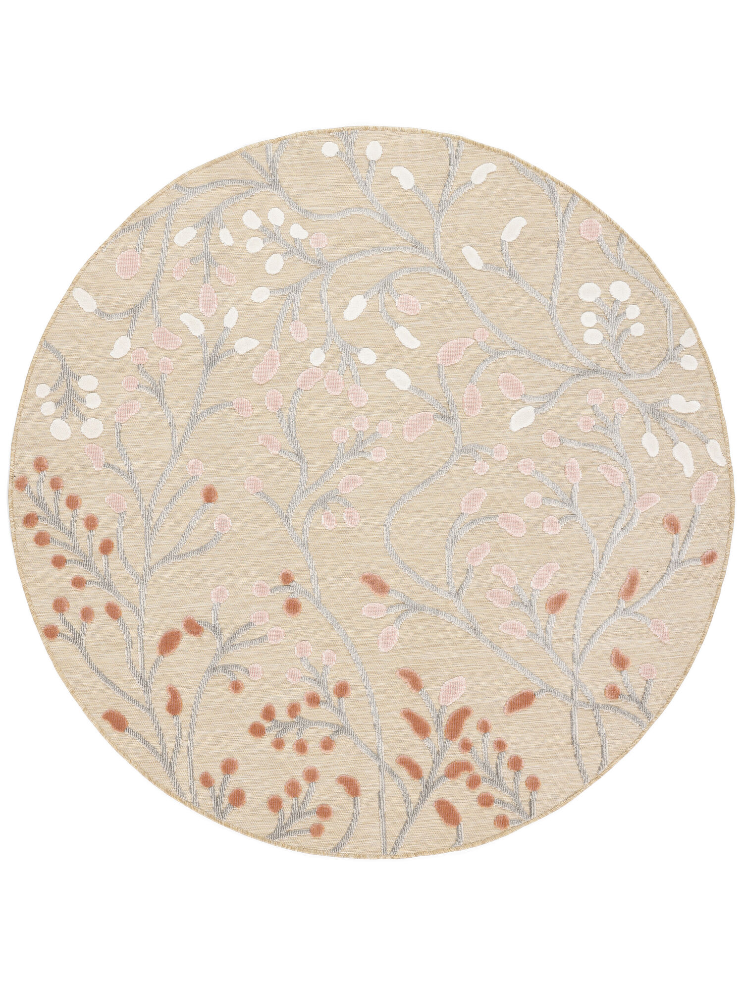 Garden Matta - Beige / Rosa Ø 150