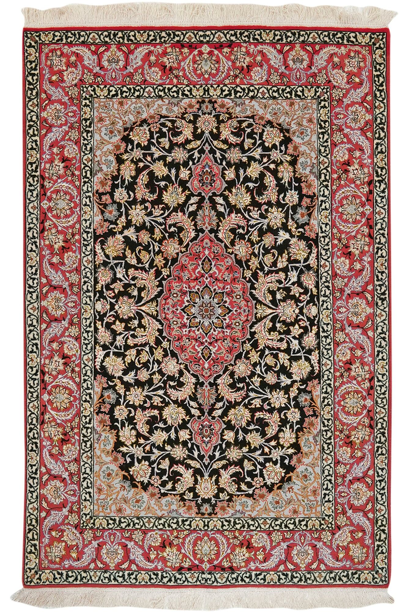 
    Isfahan silk warp - Dark red - 110 x 166 cm
  