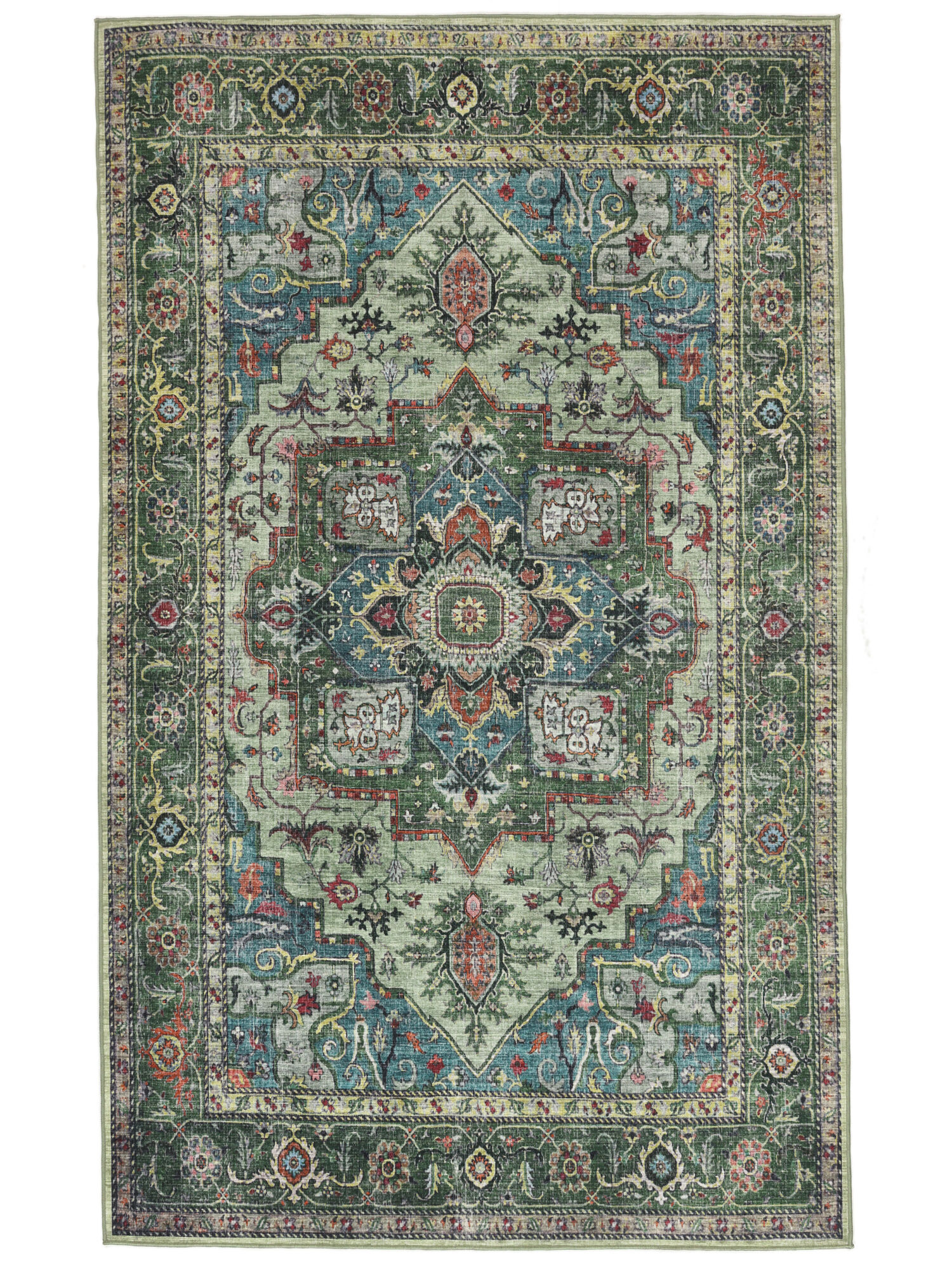 Georgia Oriental Teppich – Grün / Mehrfarbig 160×230