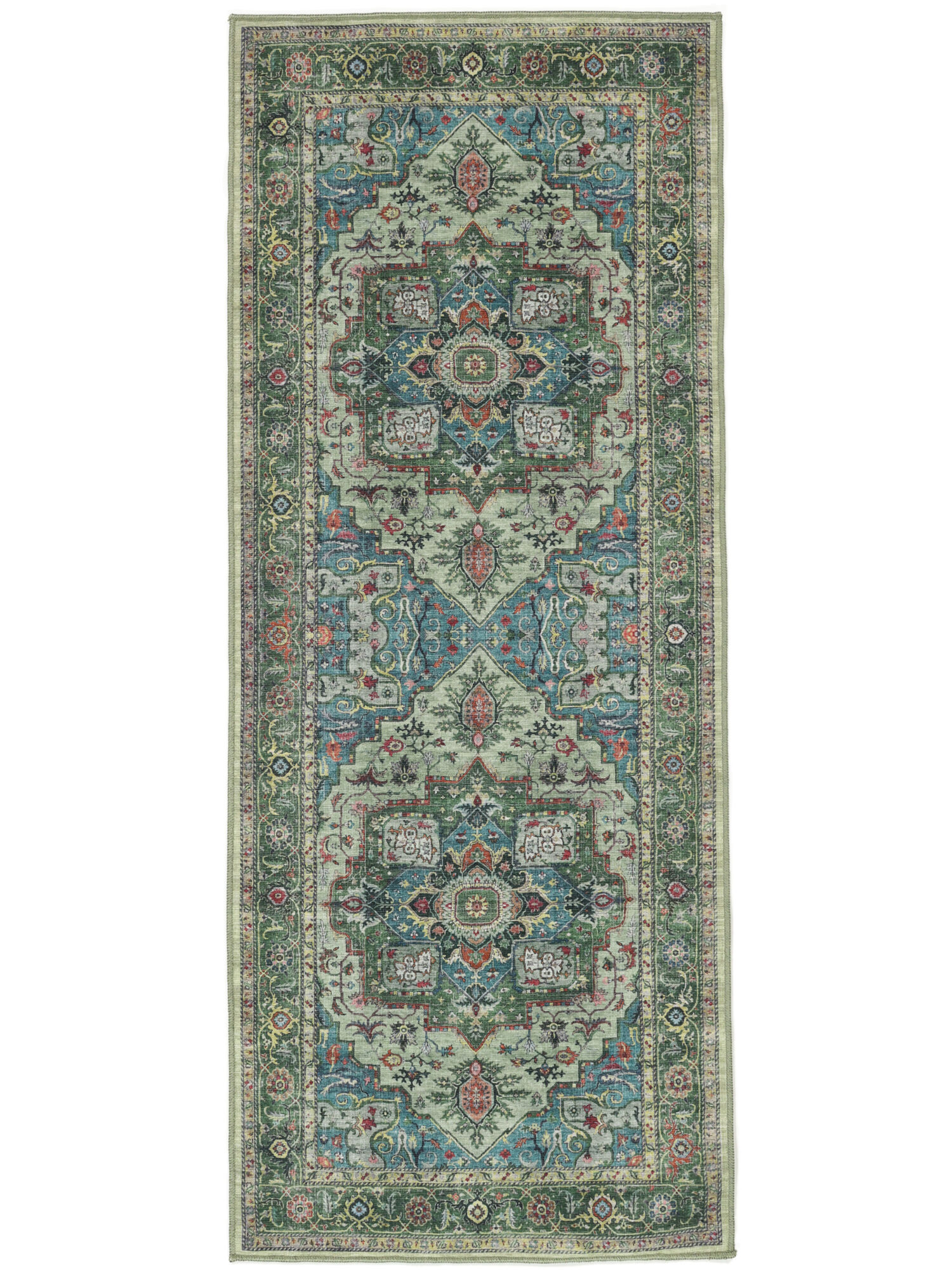 Georgia Oriental Teppich – Grün / Mehrfarbig 80×200