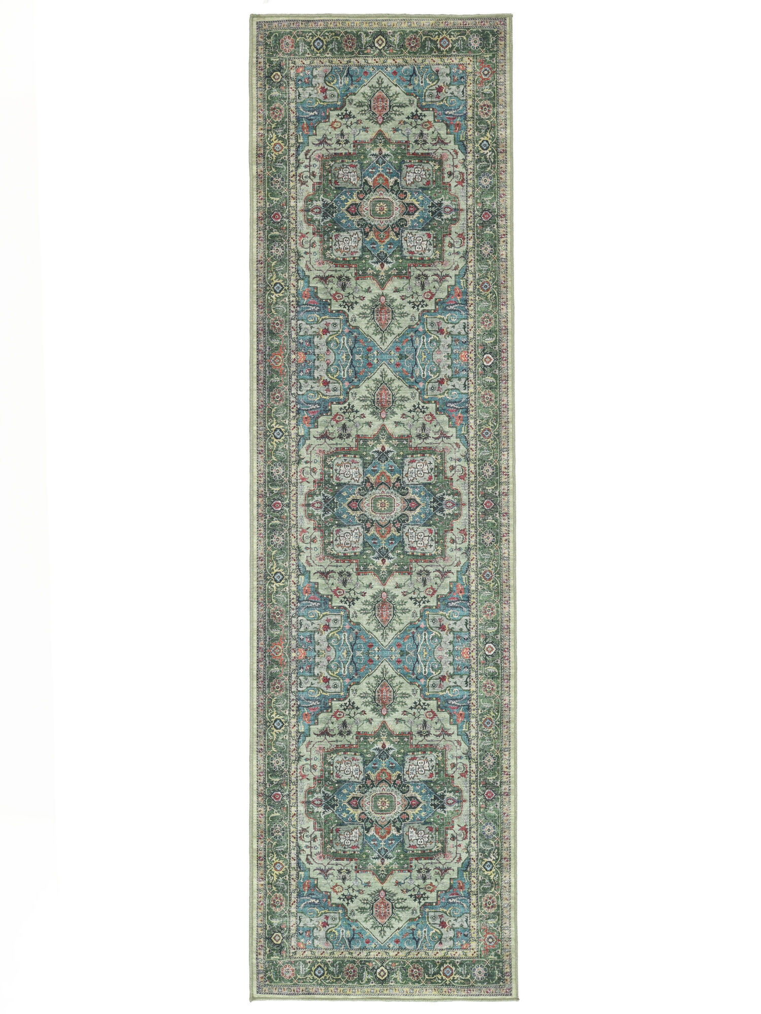 Georgia Oriental Teppich – Grün / Mehrfarbig 80×300