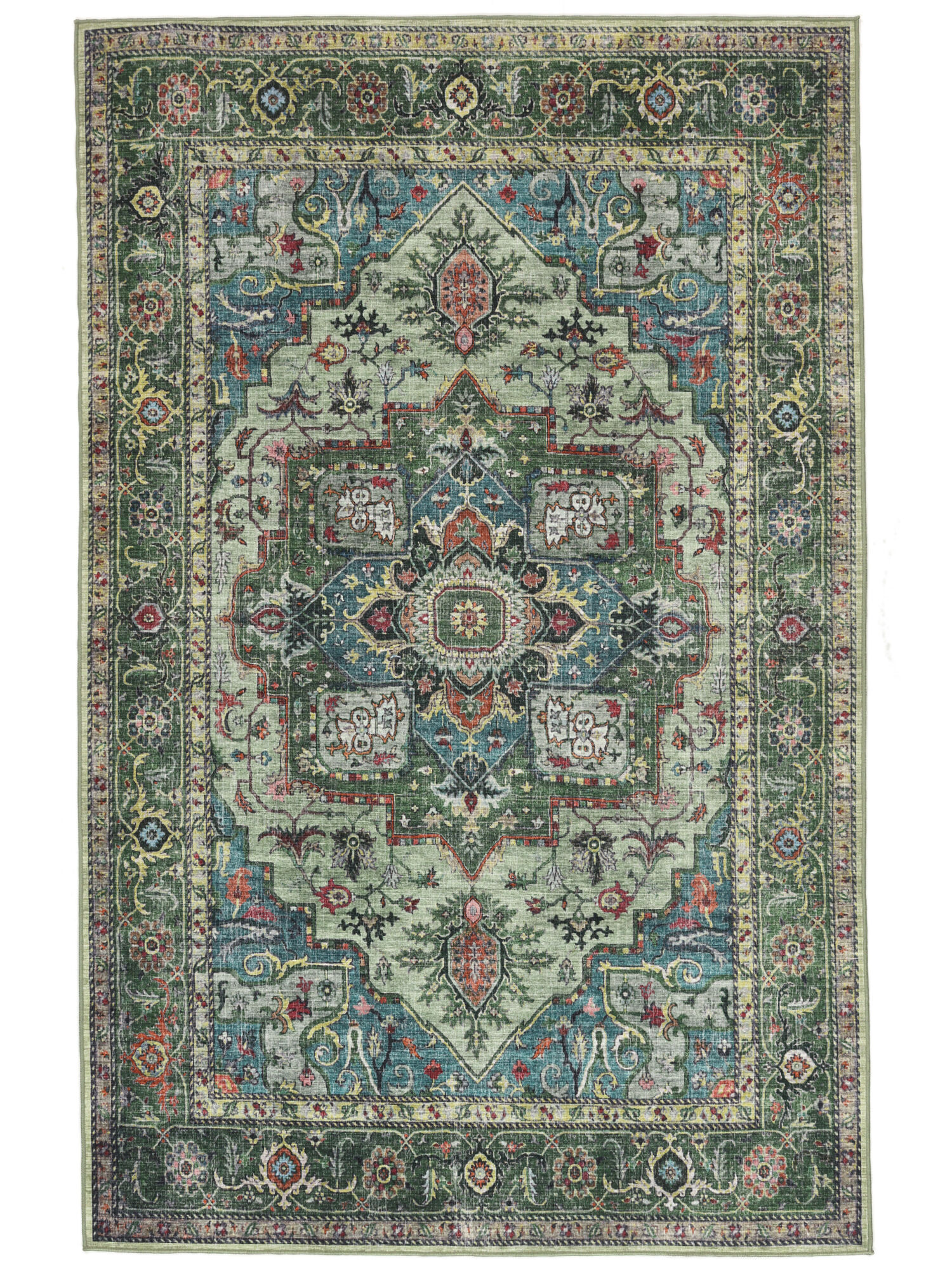Georgia Oriental Teppich – Grün / Mehrfarbig 200×300