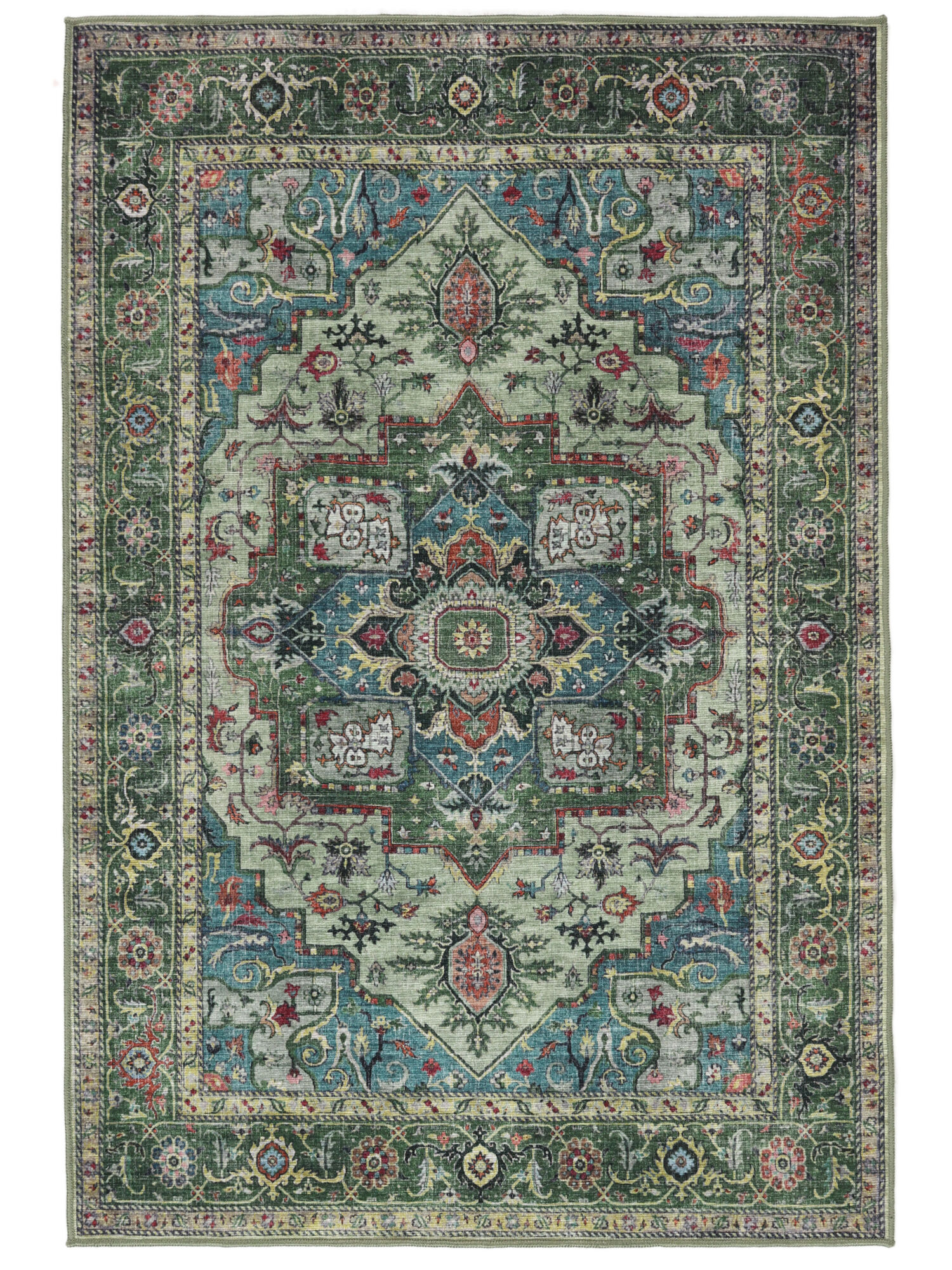 Georgia Oriental Teppich – Grün / Mehrfarbig 120×180