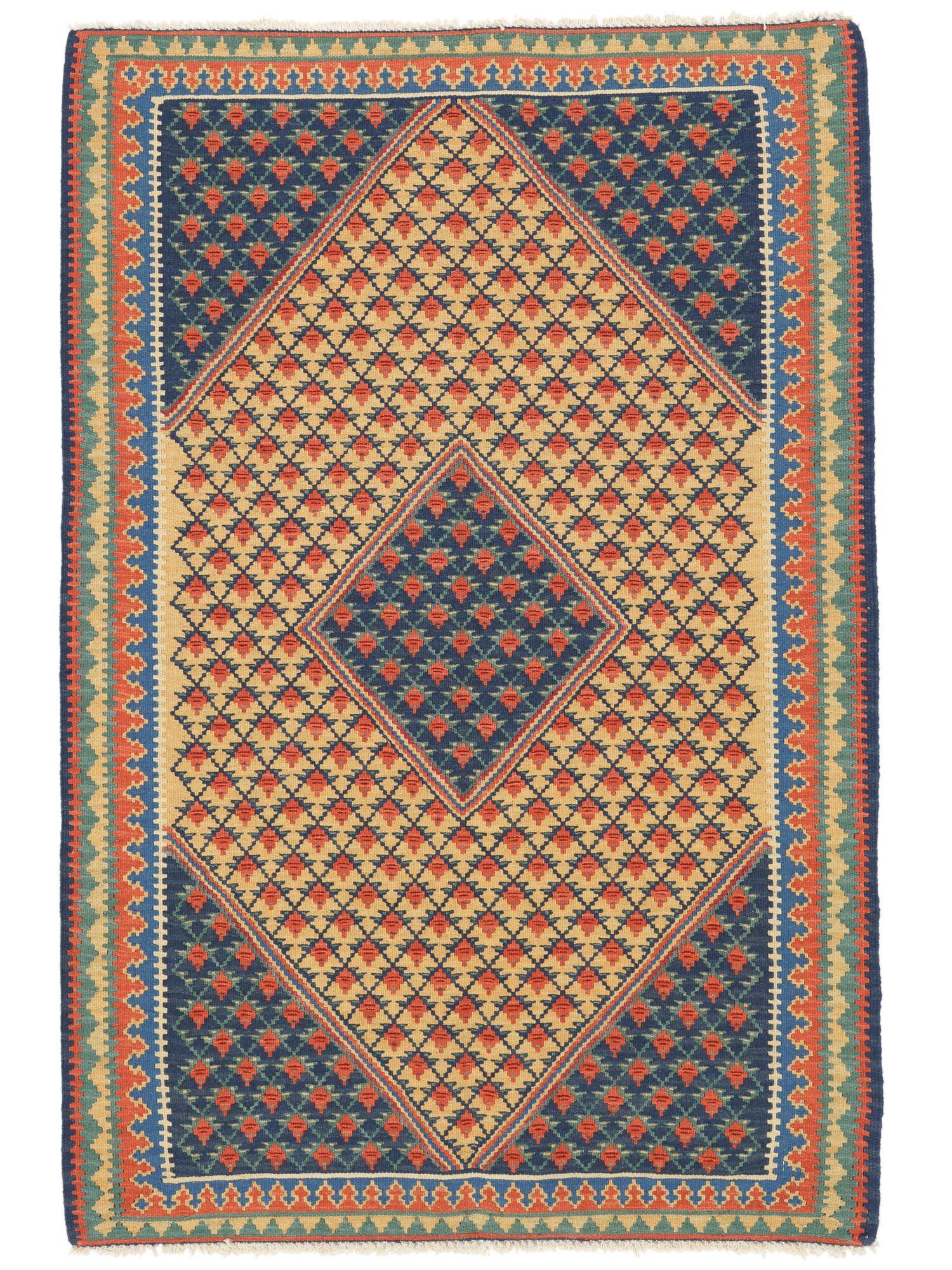 Kelim Senneh Fine Teppich 104×153
