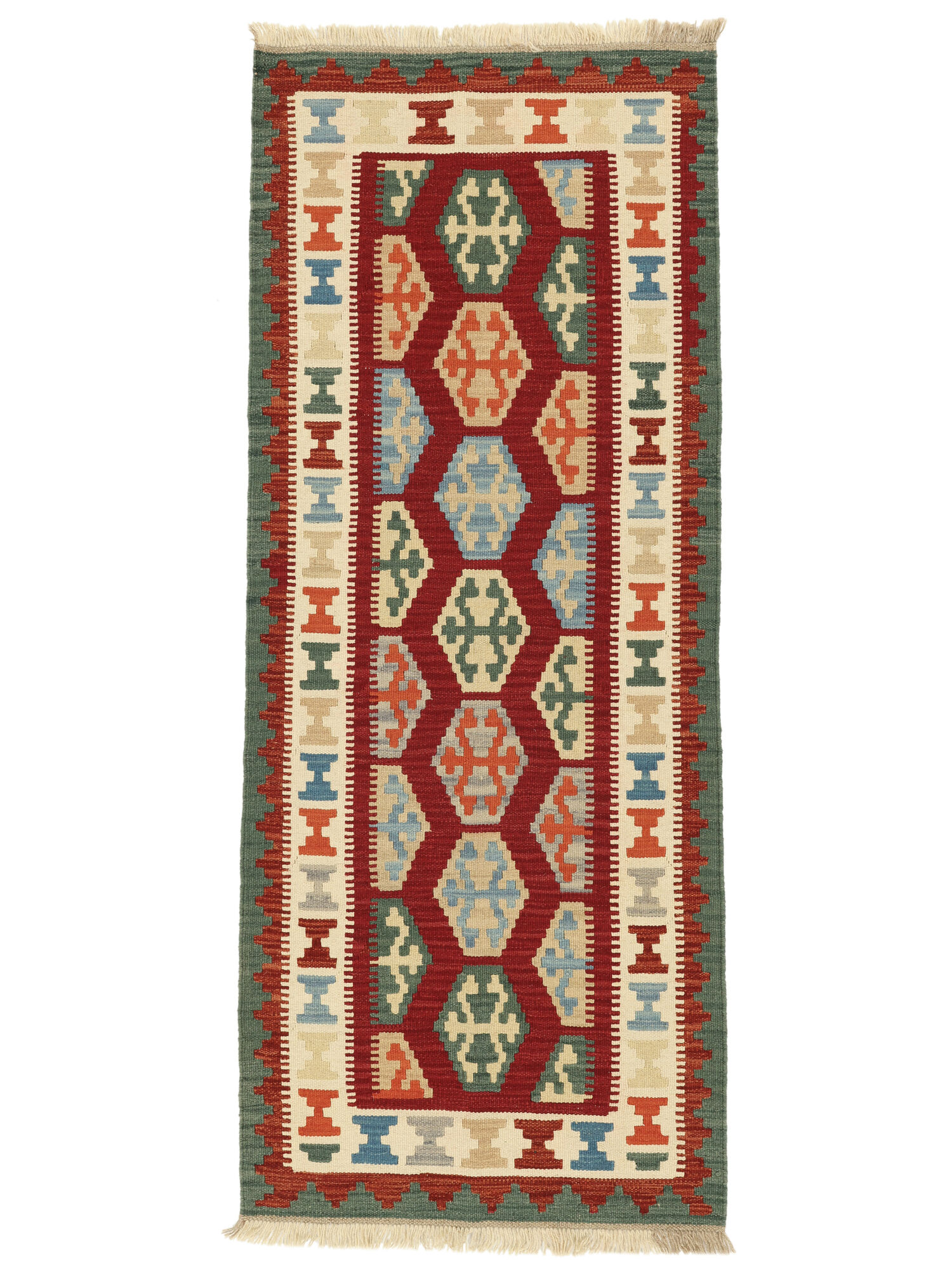 
    Kilim Qashqai - Dark red - 81 x 202 cm
  