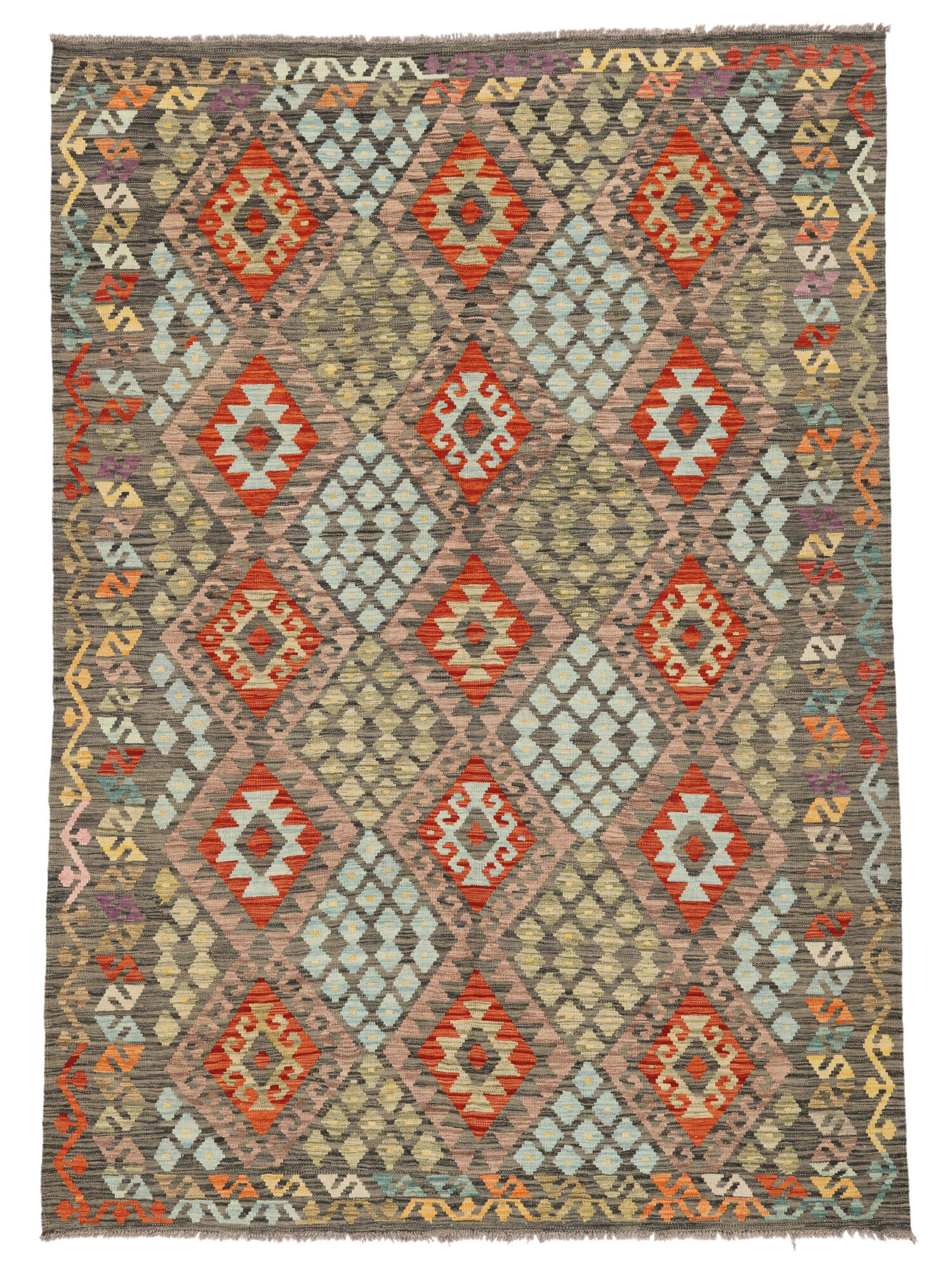 
    Kilim Afghan Old style - Brown - 176 x 250 cm
  