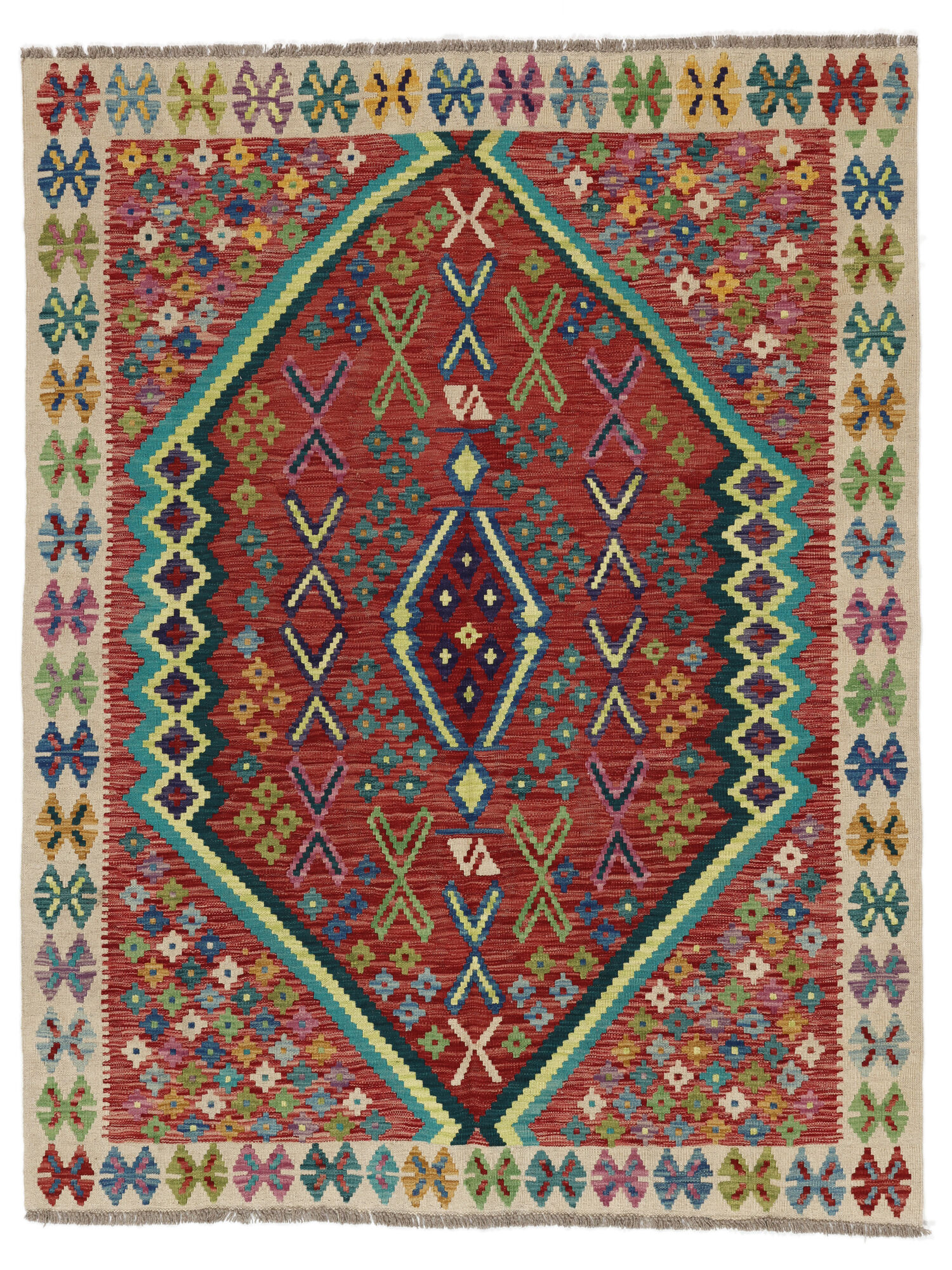 
    Kilim Afghan Old style - Dark red - 171 x 221 cm
  