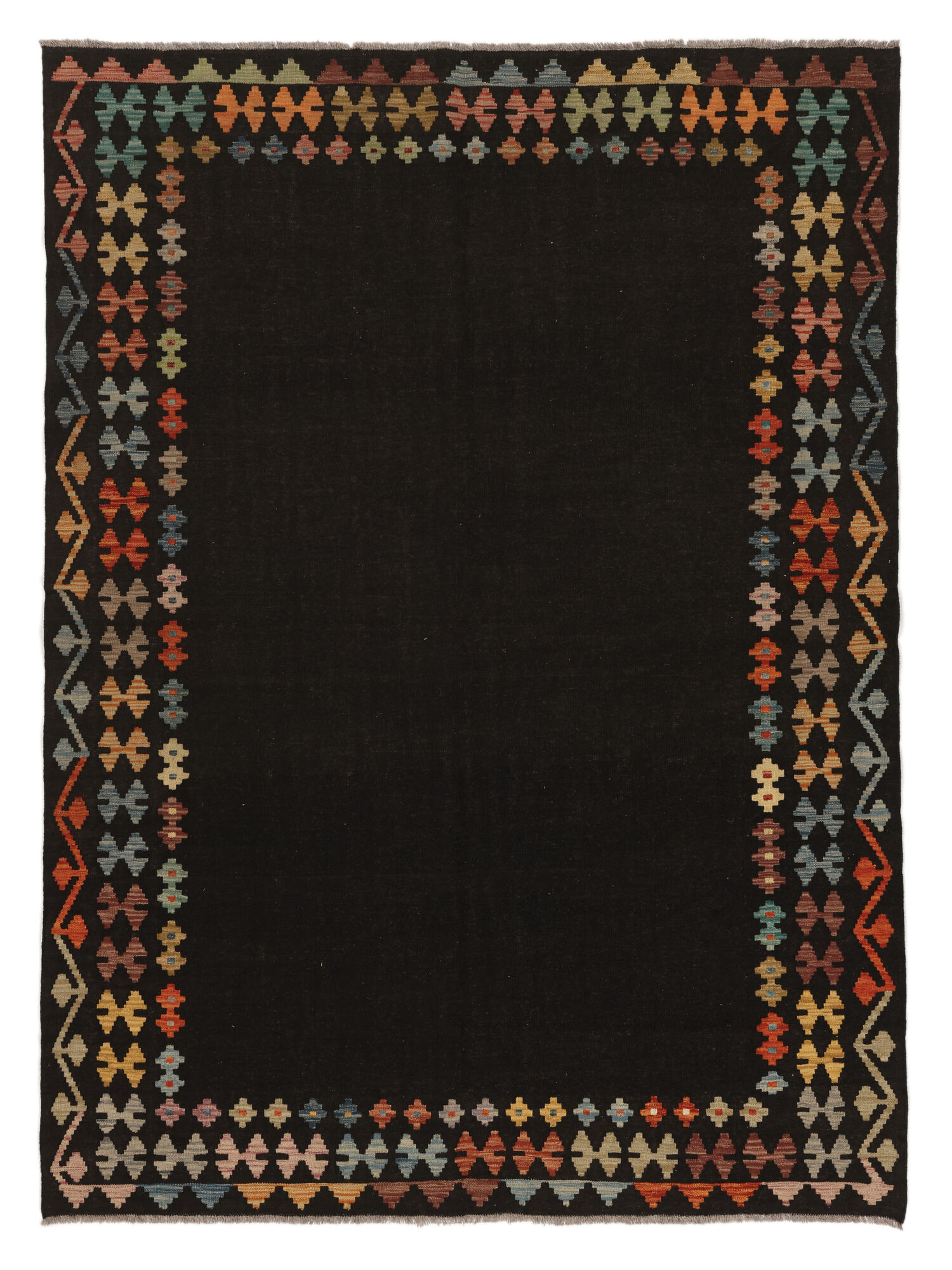 
    Kilim Afghan Old style - Black - 178 x 242 cm
  