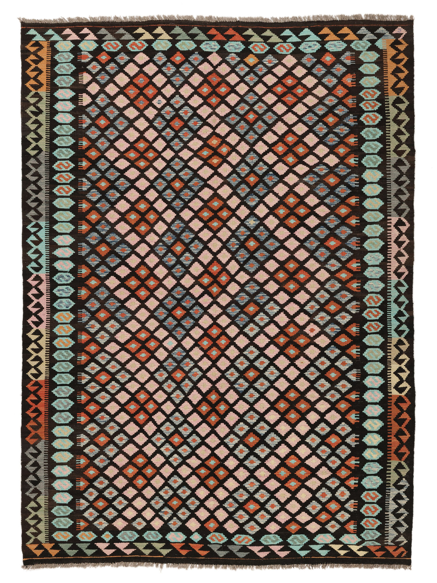 
    Kilim Afghan Old style - Black - 175 x 244 cm
  