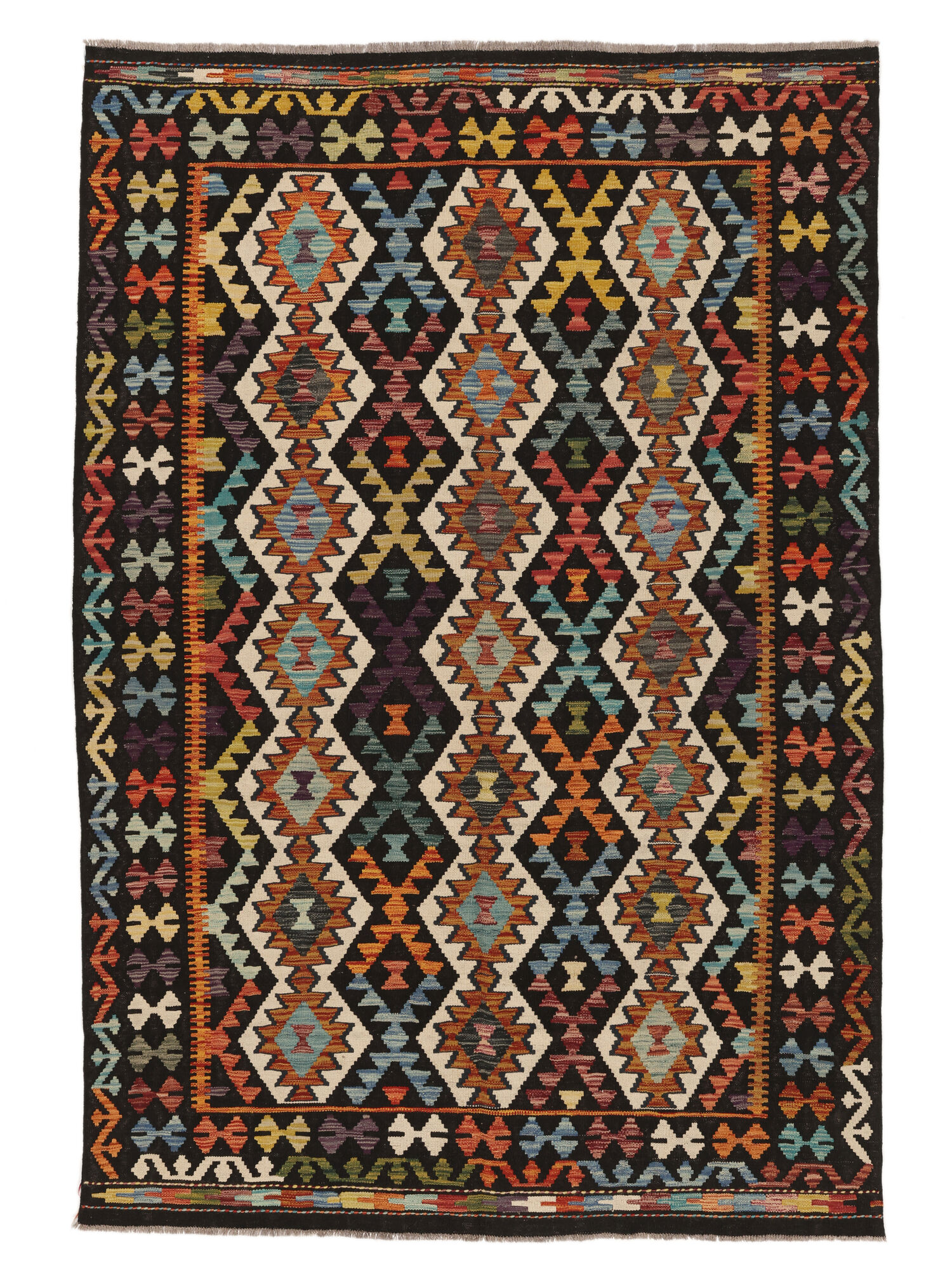 
    Kilim Afghan Old style - Black - 168 x 250 cm
  
