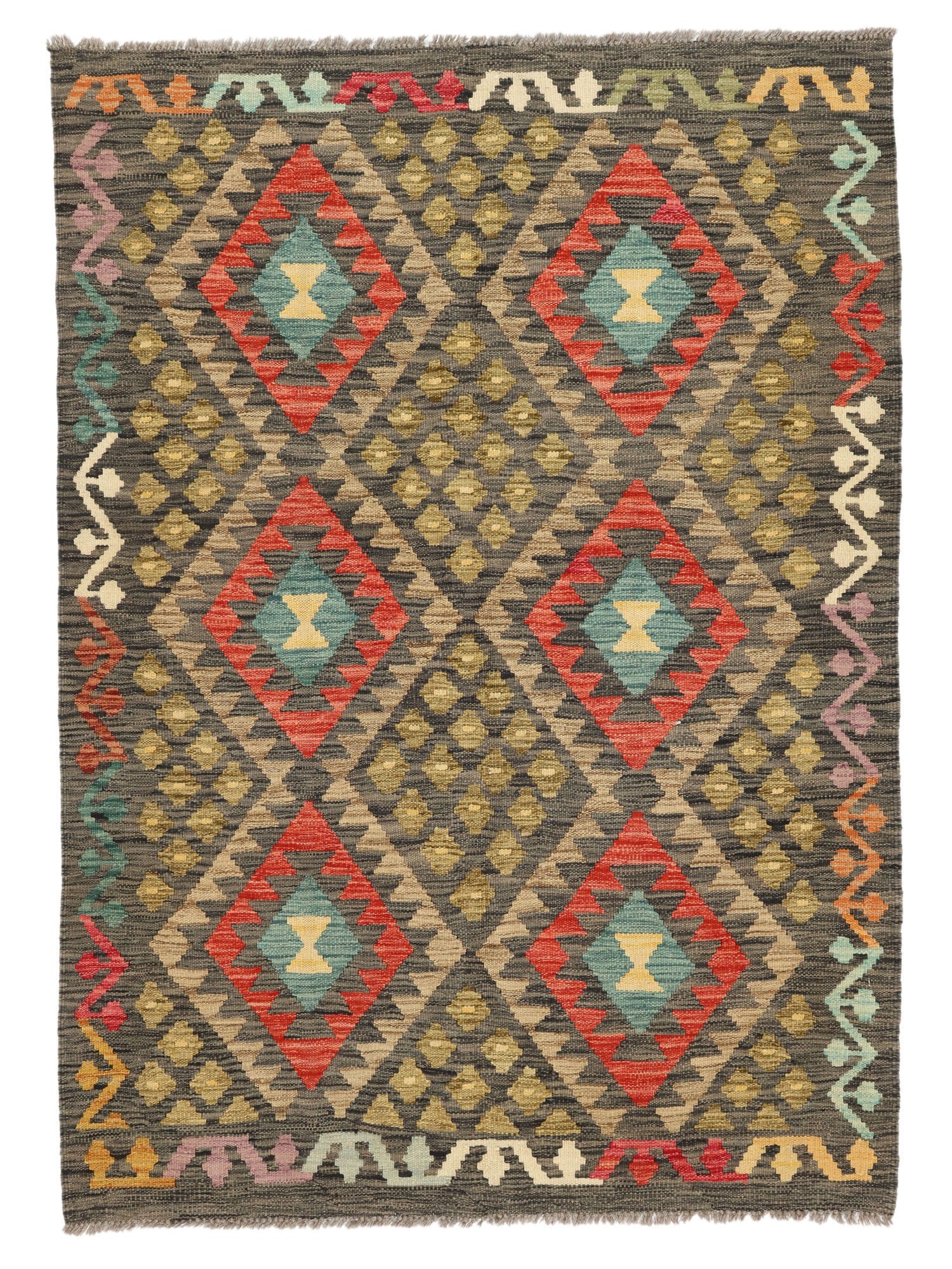 Kelim Afghan Old Stil Teppich 125×172