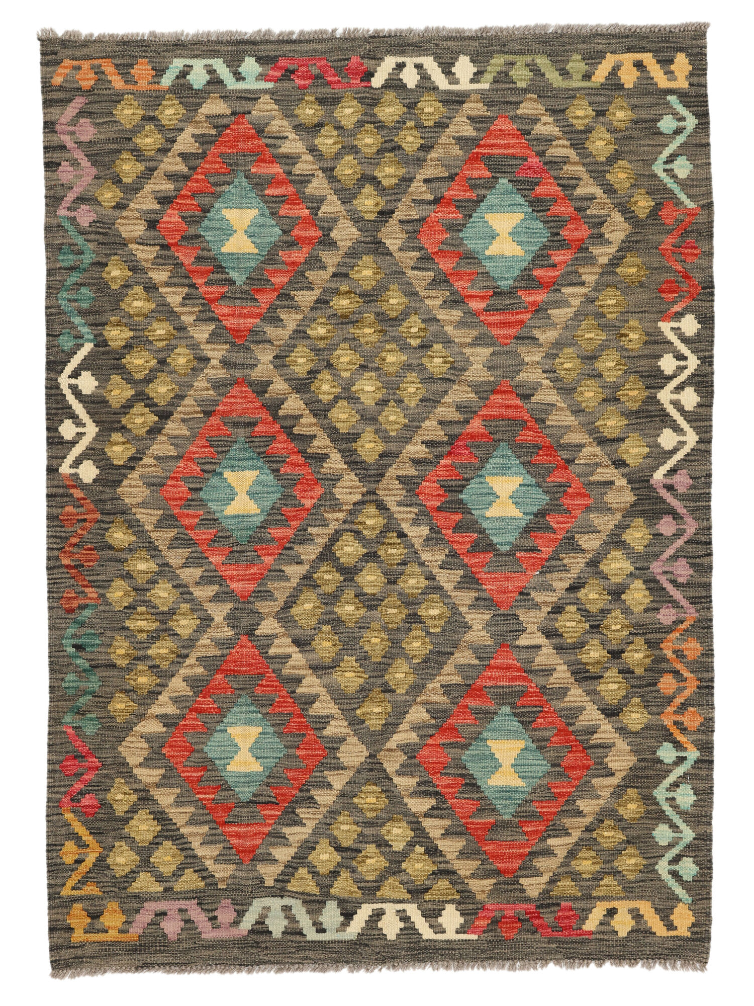 
    Kilim Afghan Old style - Brown - 125 x 172 cm
  