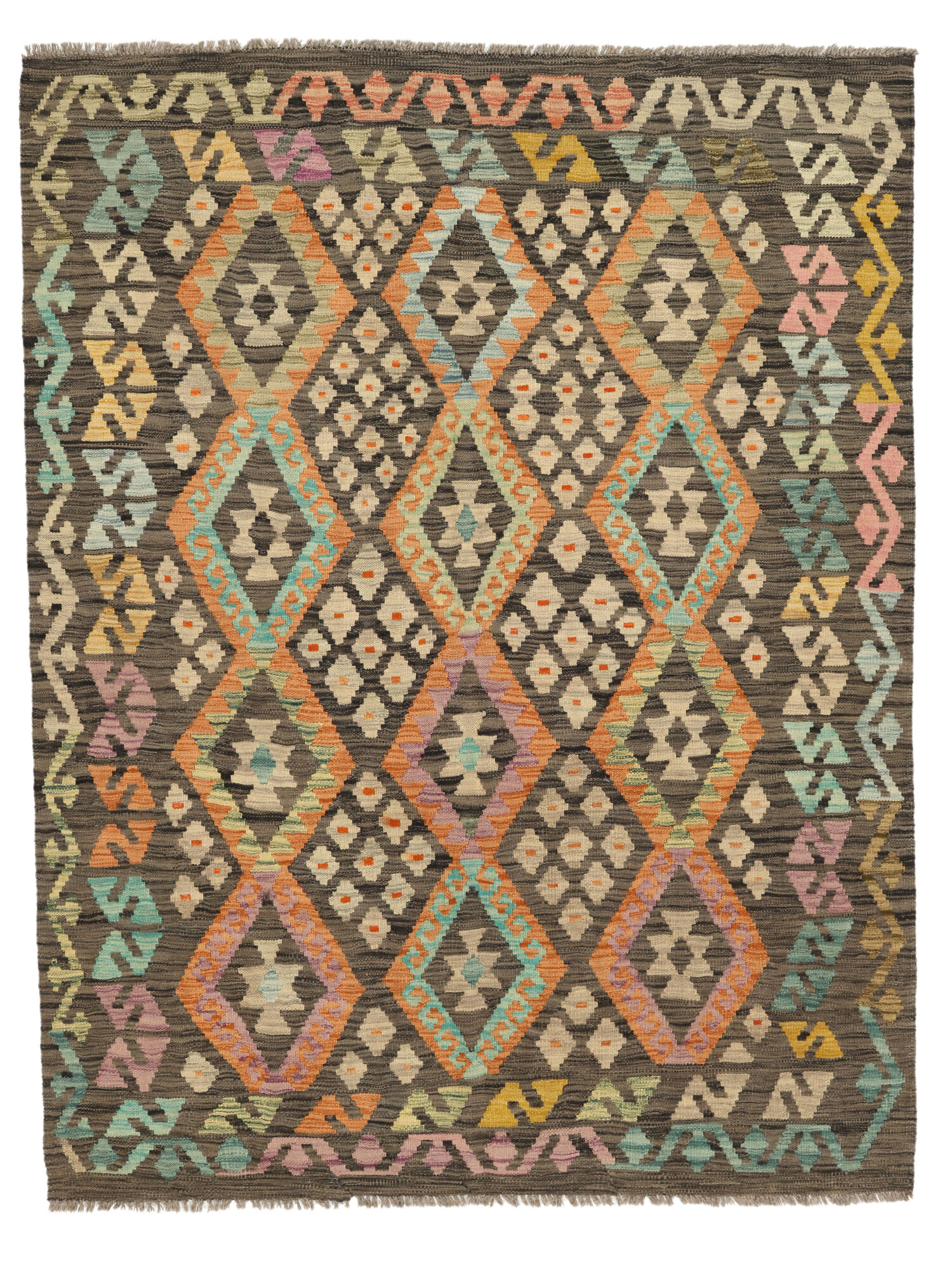 
    Kilim Afghan Old style - Brown - 152 x 196 cm
  