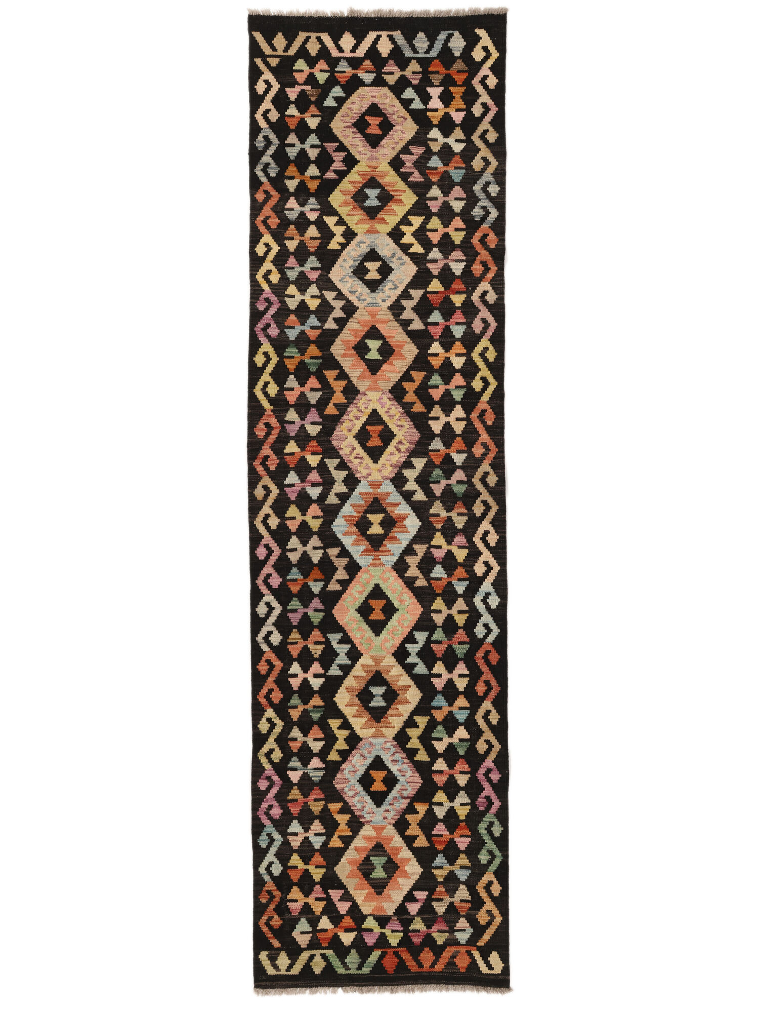 
    Kilim Afghan Old style - Black - 78 x 296 cm
  