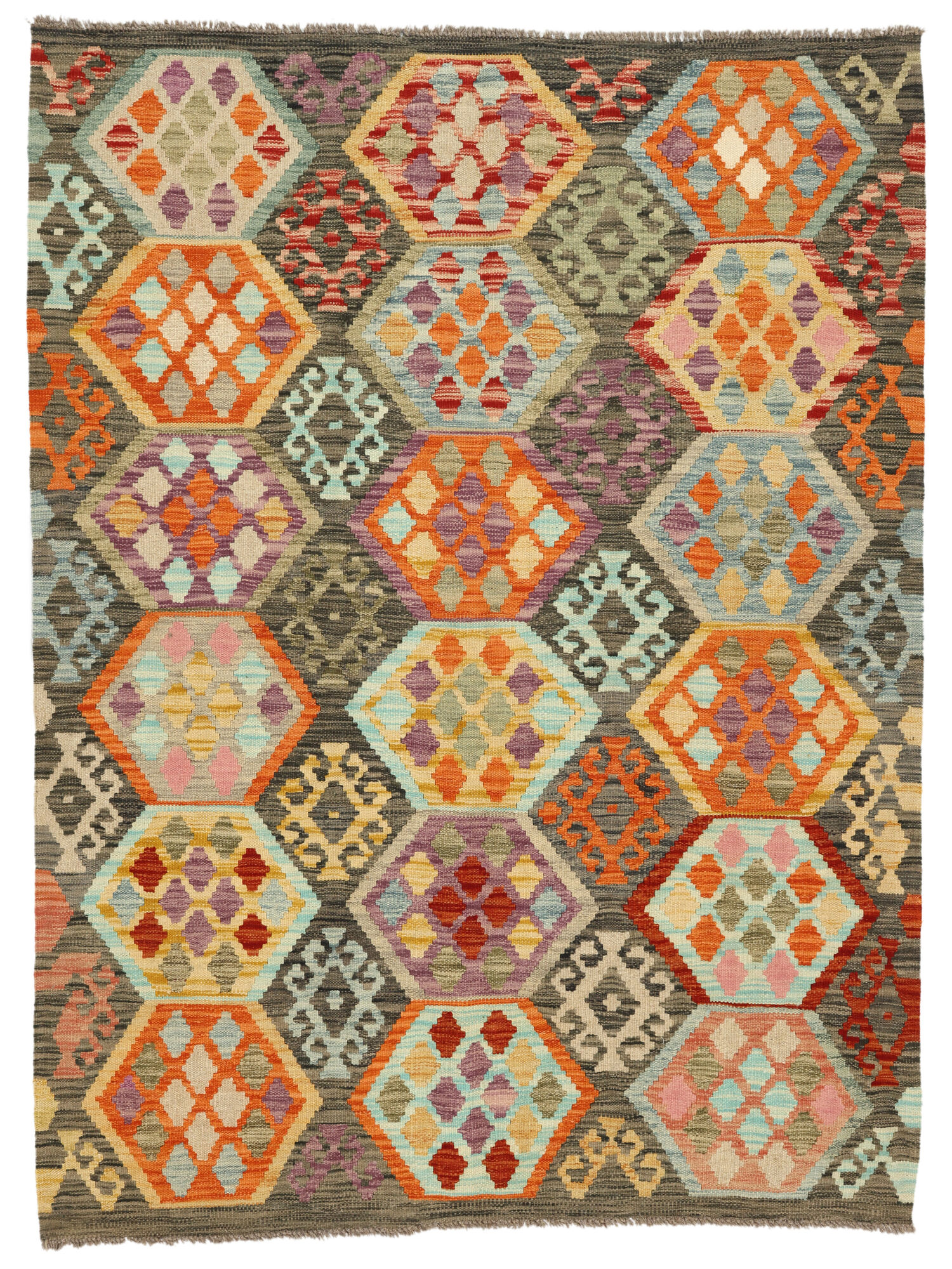 
    Kilim Afghan Old style - Brown - 150 x 200 cm
  