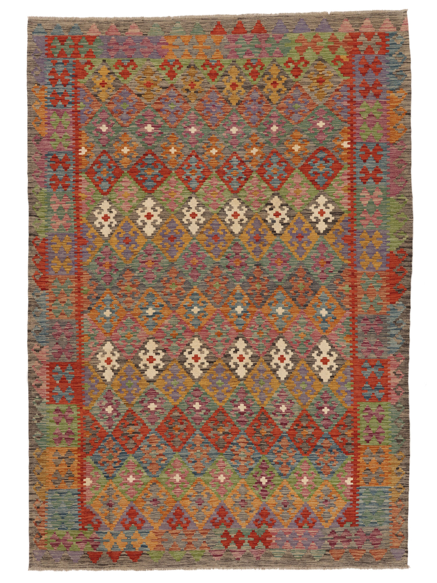 
    Kilim Afghan Old style - Brown - 200 x 288 cm
  