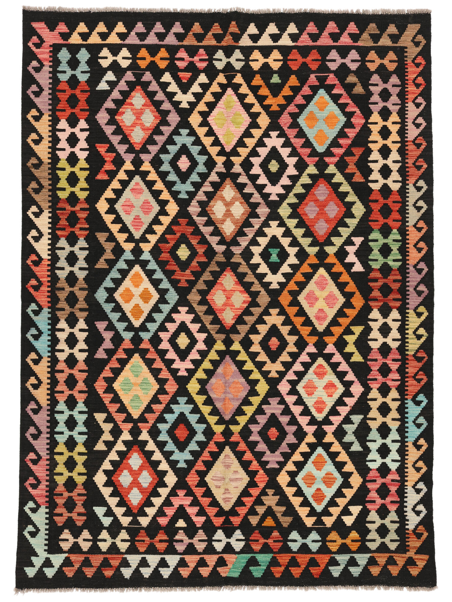 
    Kilim Afghan Old style - Black - 176 x 246 cm
  