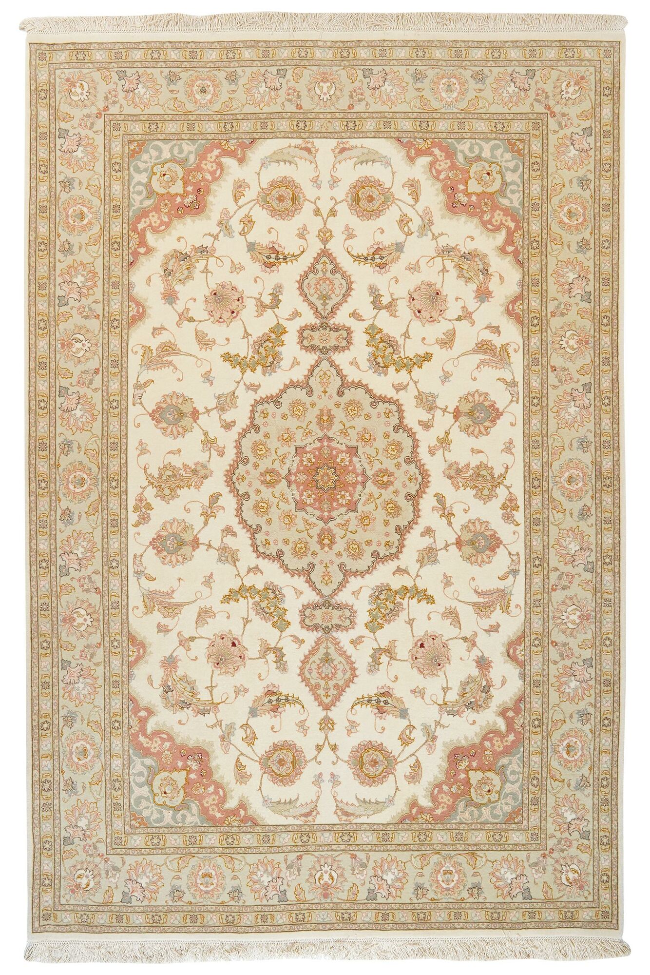 
    Tabriz 50 Raj with silk - Orange - 163 x 249 cm
  