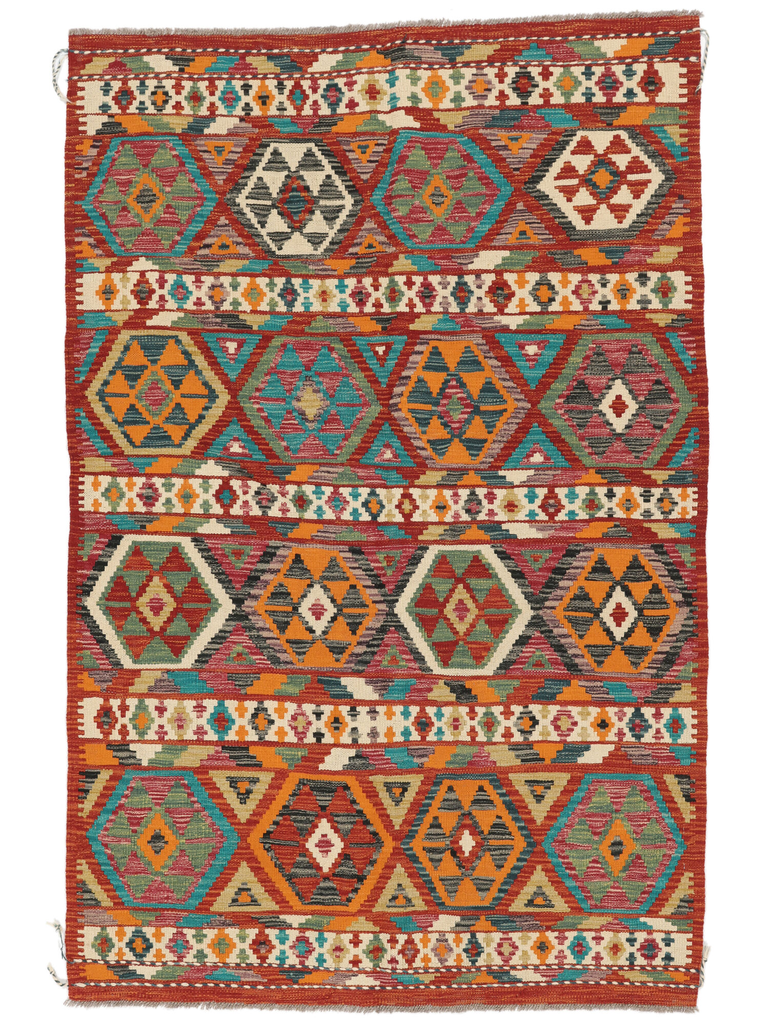 Kelim Afghan Old Stil Teppich 134×208